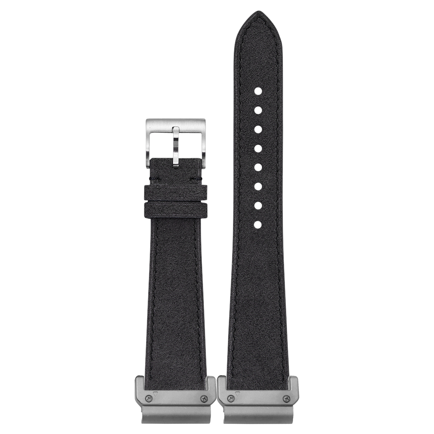 Alcantara Leather Dark Grey strap with QuickFit adapters attached to both ends