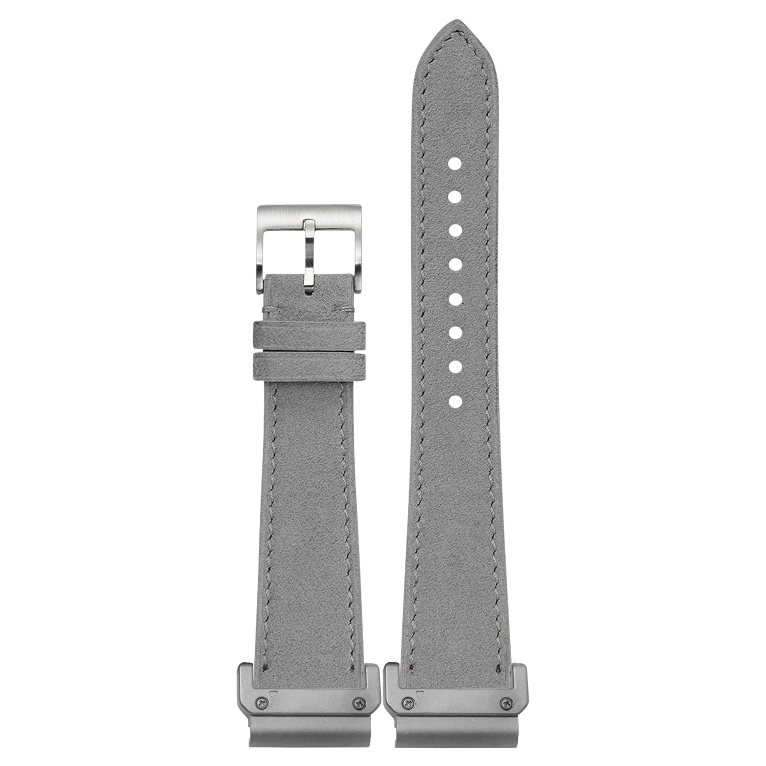 Alcantara Leather Grey strap with QuickFit adapters attached to both ends