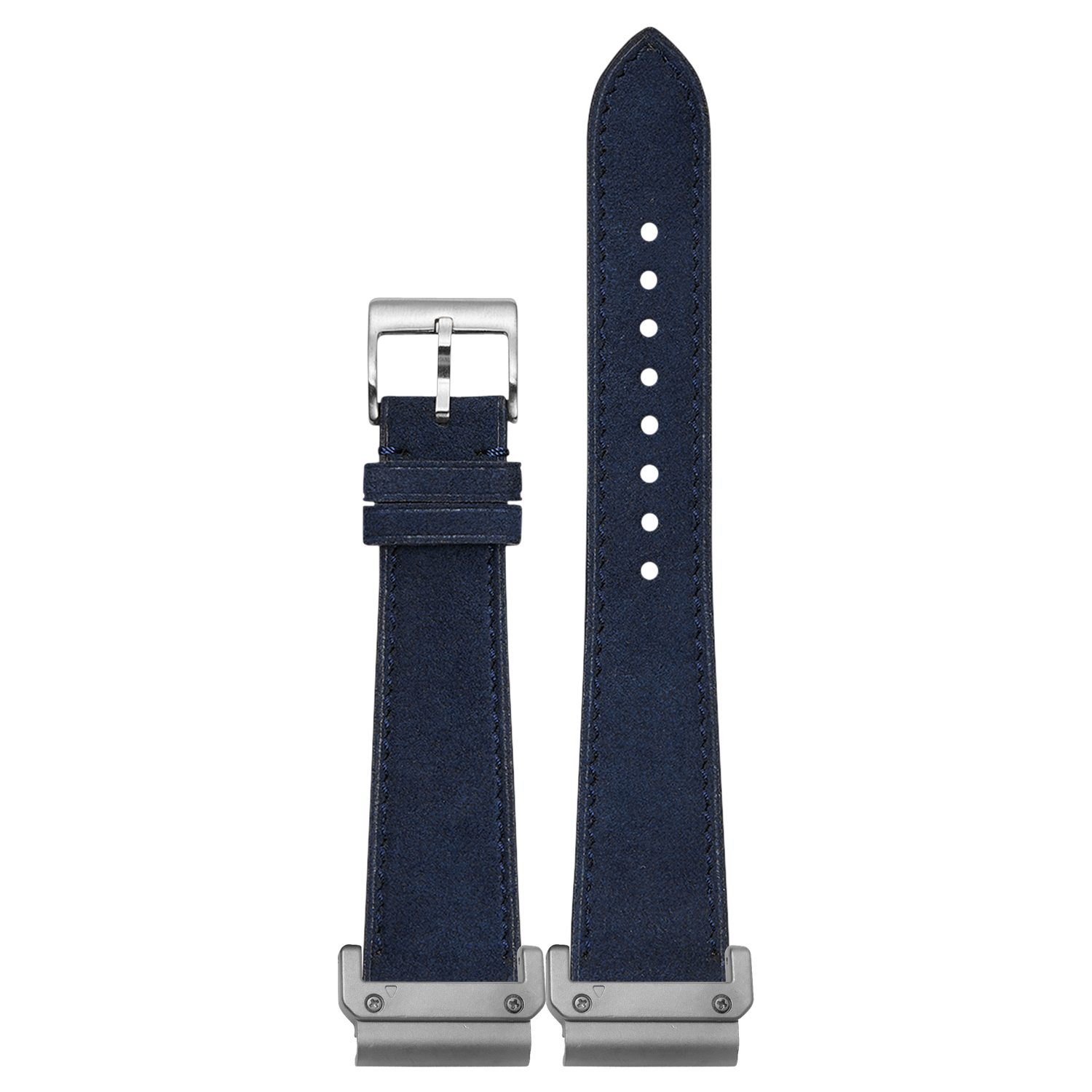 Alcantara Leather Navy Blue strap with QuickFit adapters attached to both ends