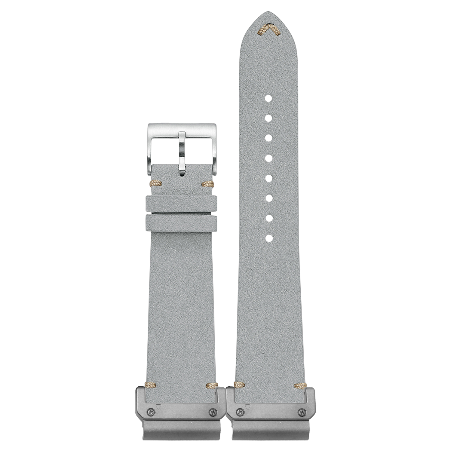 Alcantara Leather Vintage Grey strap with QuickFit adapters attached to both ends