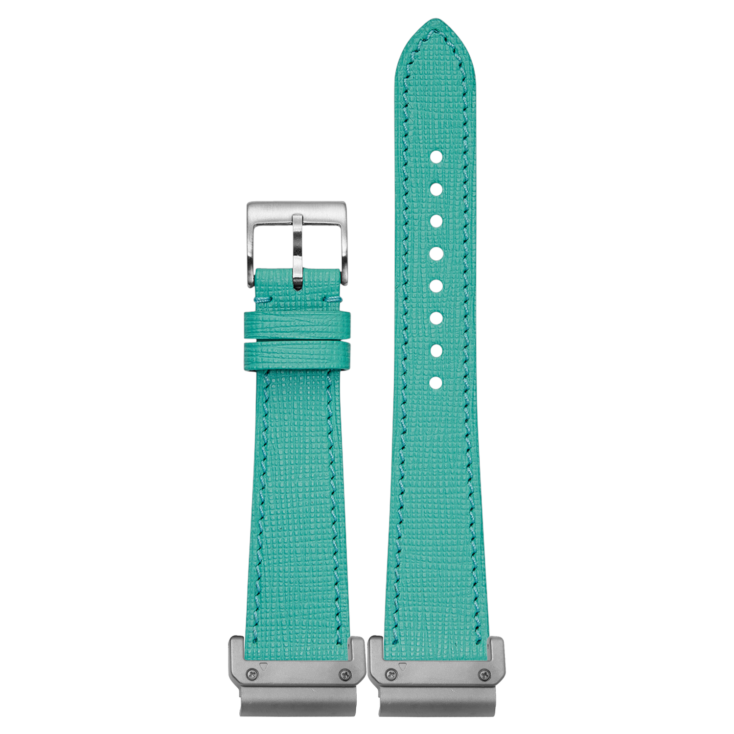 Chevre Saffiano Leather Tiffany Blue strap with QuickFit adapters attached to both ends