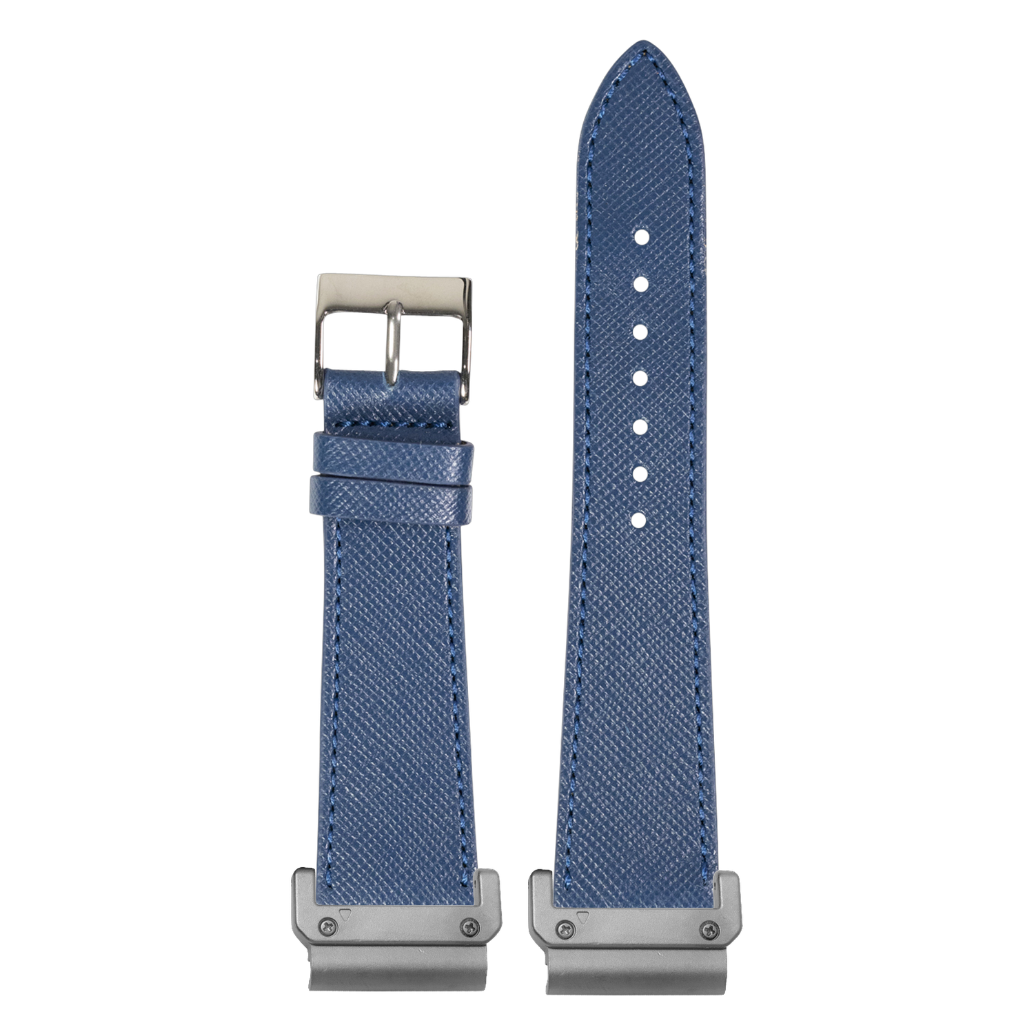 Saffiano Leather Blue strap with QuickFit adapters attached to both ends