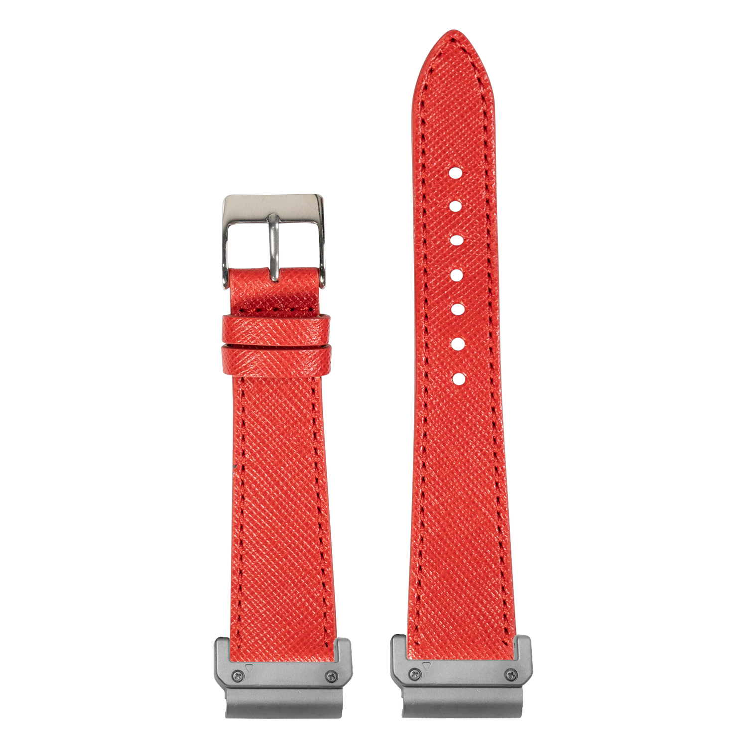 Saffiano Leather Red strap with QuickFit adapters attached to both ends