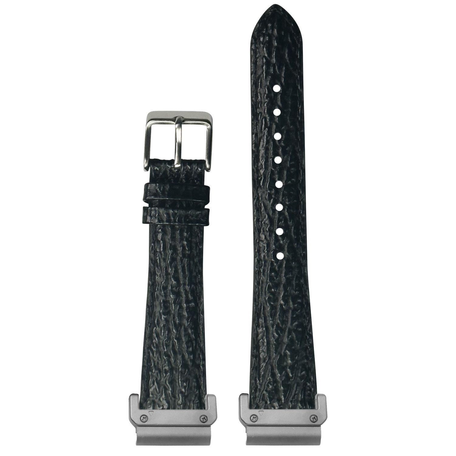 Faux Sharkskin Black strap with QuickFit adapters attached to both ends