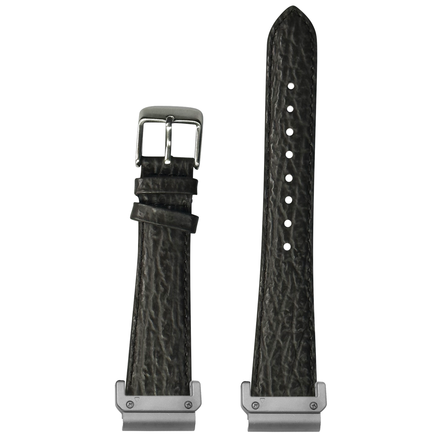 Faux Sharkskin Grey strap with QuickFit adapters attached to both ends