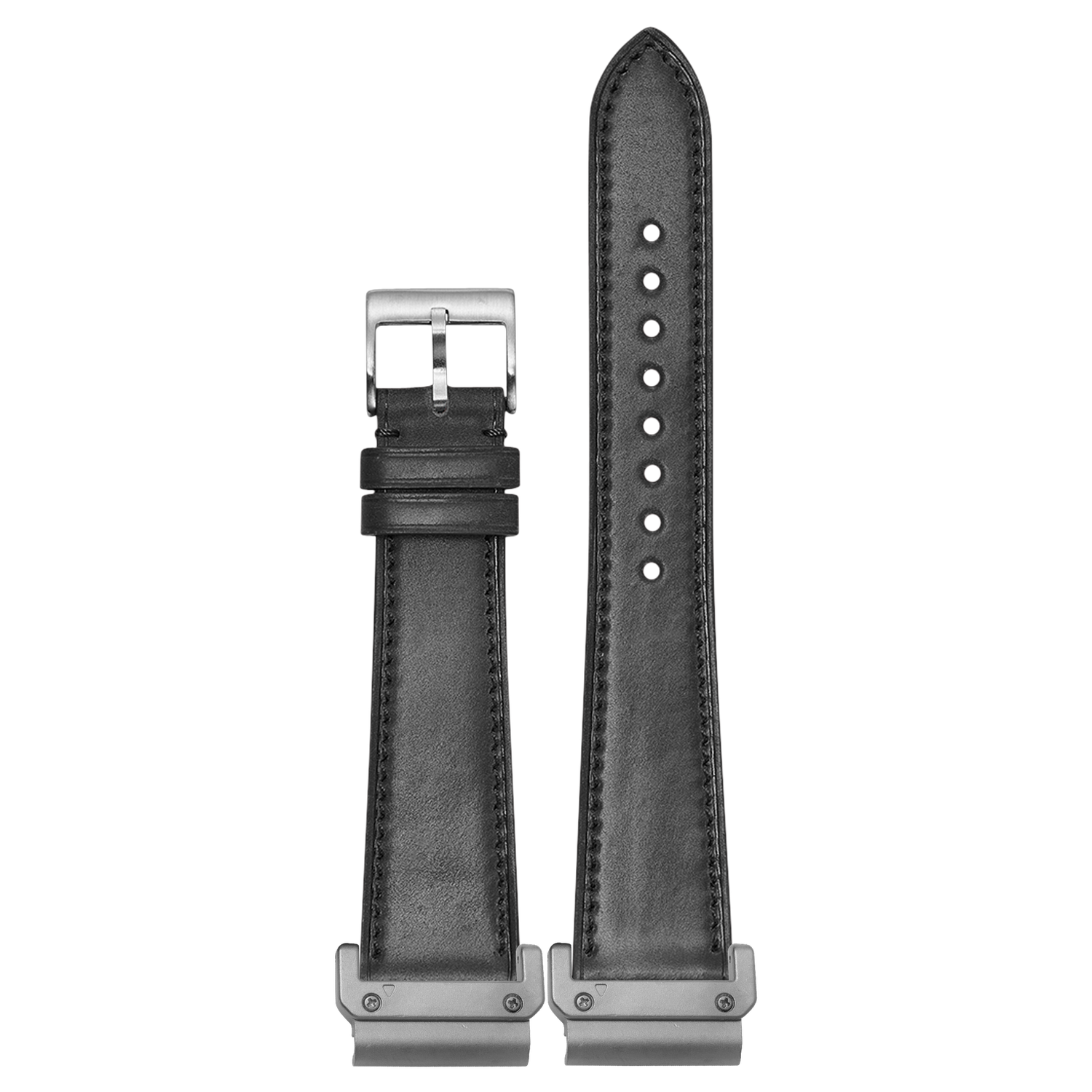 Horween Shell Cordovan Black strap with QuickFit adapters attached to both ends