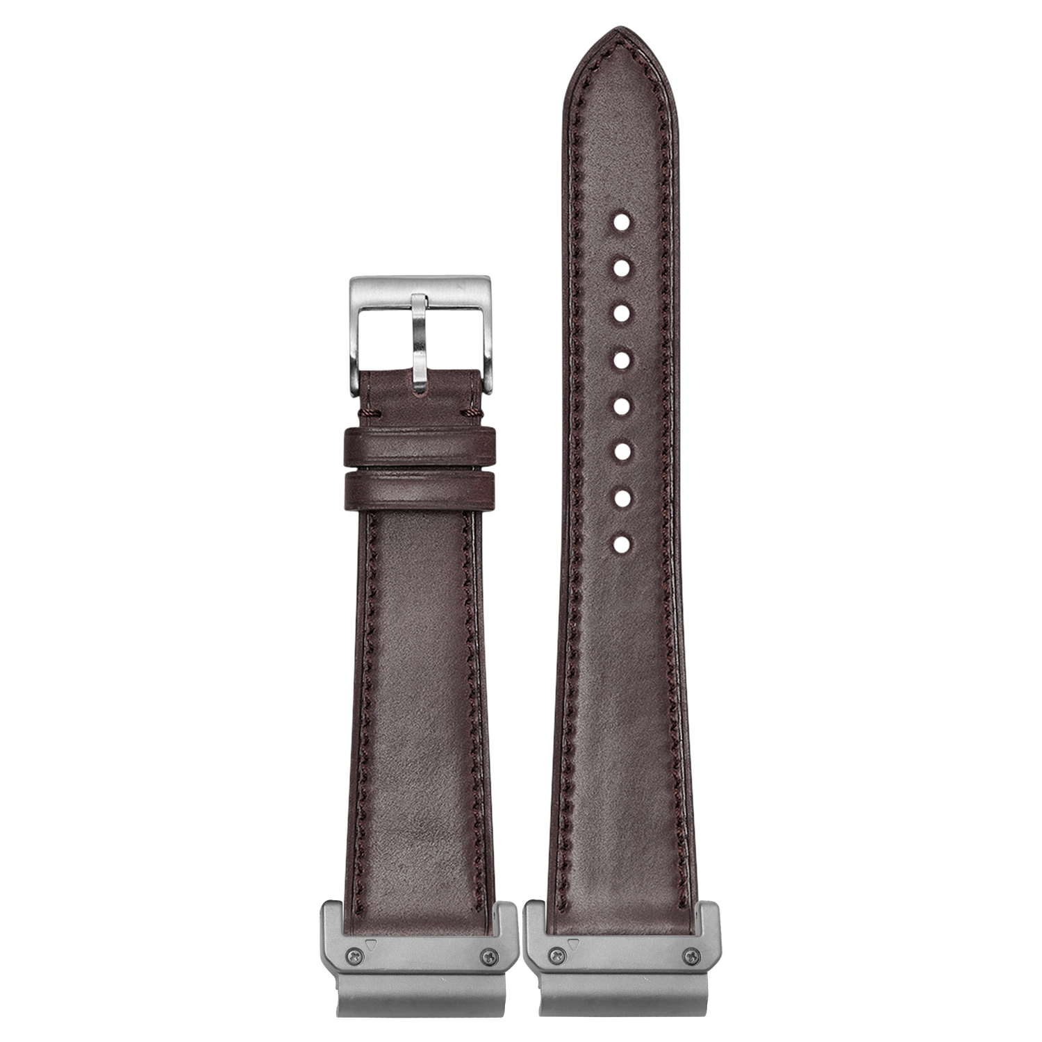 Horween Shell Cordovan Brandy strap with QuickFit adapters attached to both ends