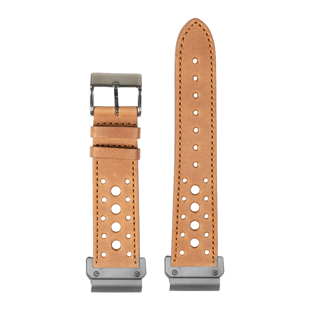 Leather Daytona Brown strap with QuickFit adapters attached to both ends