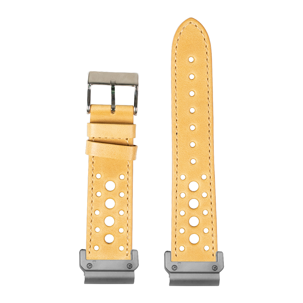 Leather Daytona Golden Brown strap with QuickFit adapters attached to both ends