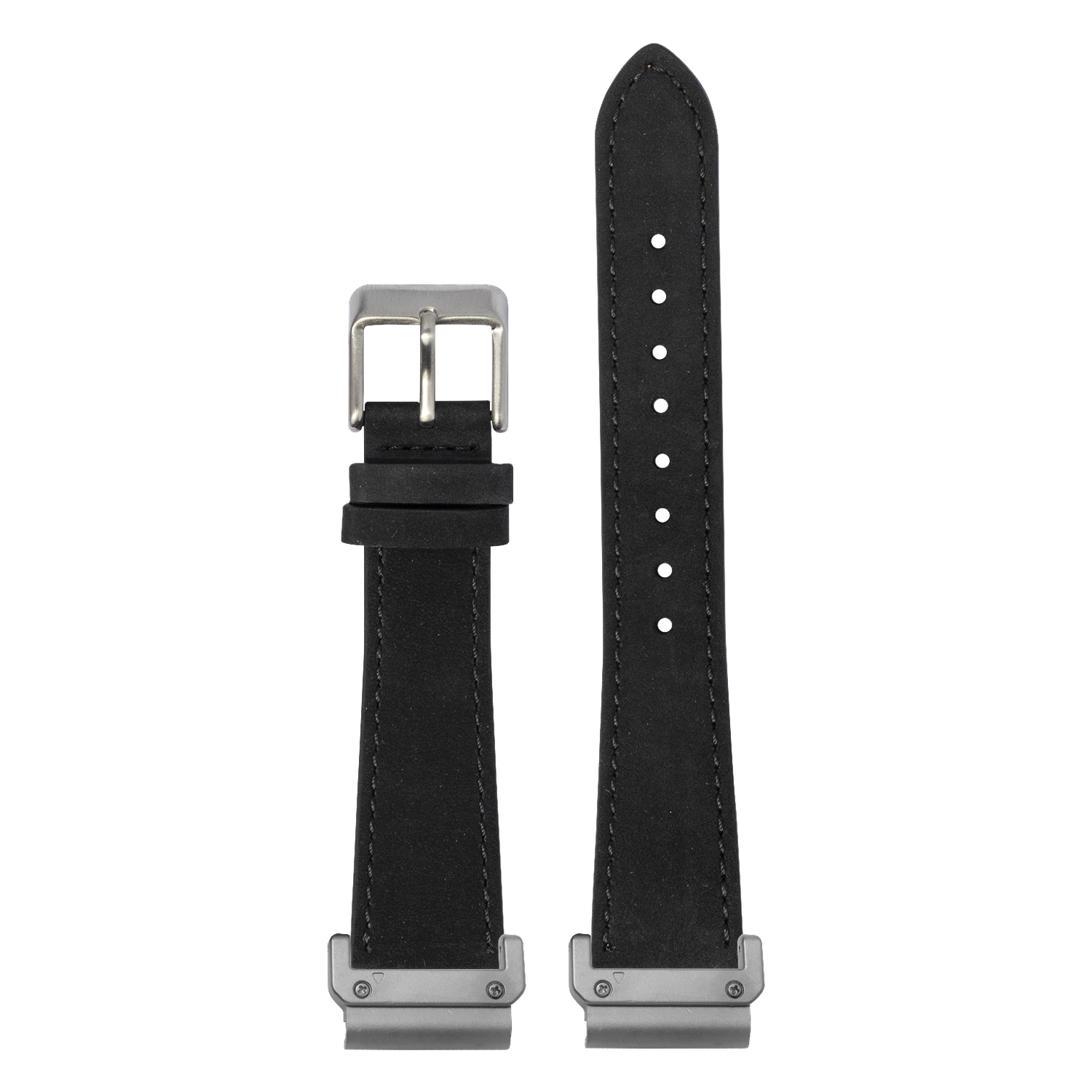 Nubuck Leather Black strap with QuickFit adapters attached to both ends