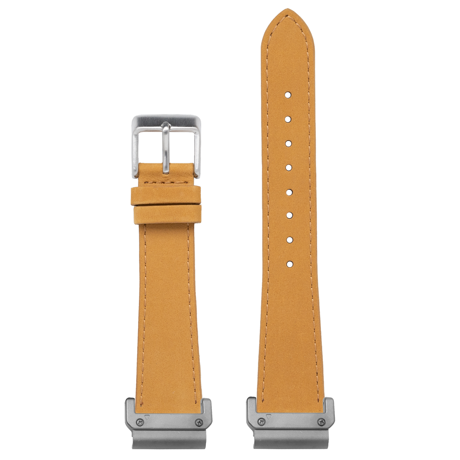 Nubuck Leather Brown strap with QuickFit adapters attached to both ends