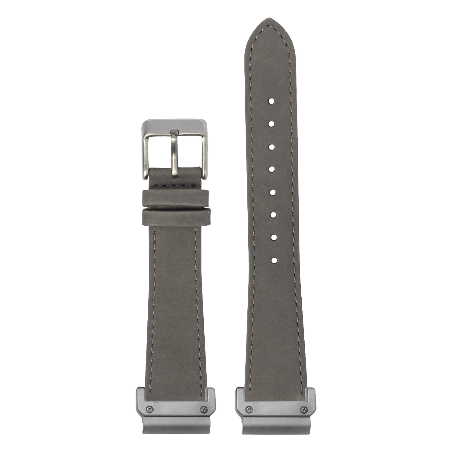 Nubuck Leather Grey strap with QuickFit adapters attached to both ends
