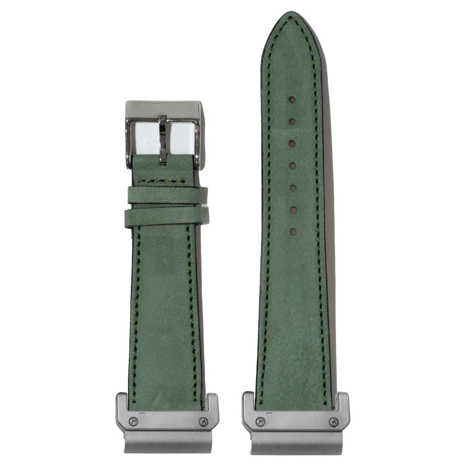 Nubuck Leather Mint Green strap with QuickFit adapters attached to both ends