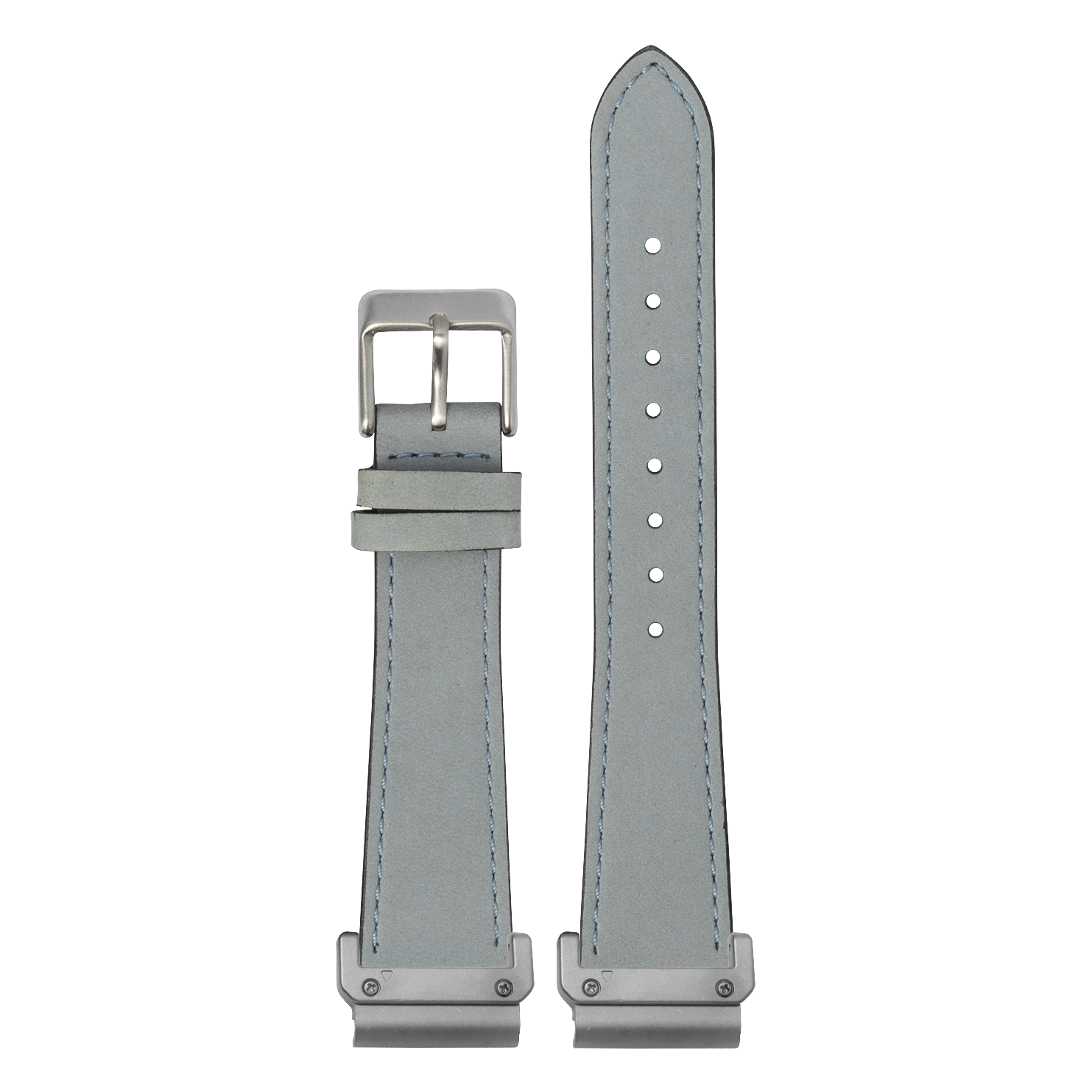 Nubuck Leather Sky Blue strap with QuickFit adapters attached to both ends