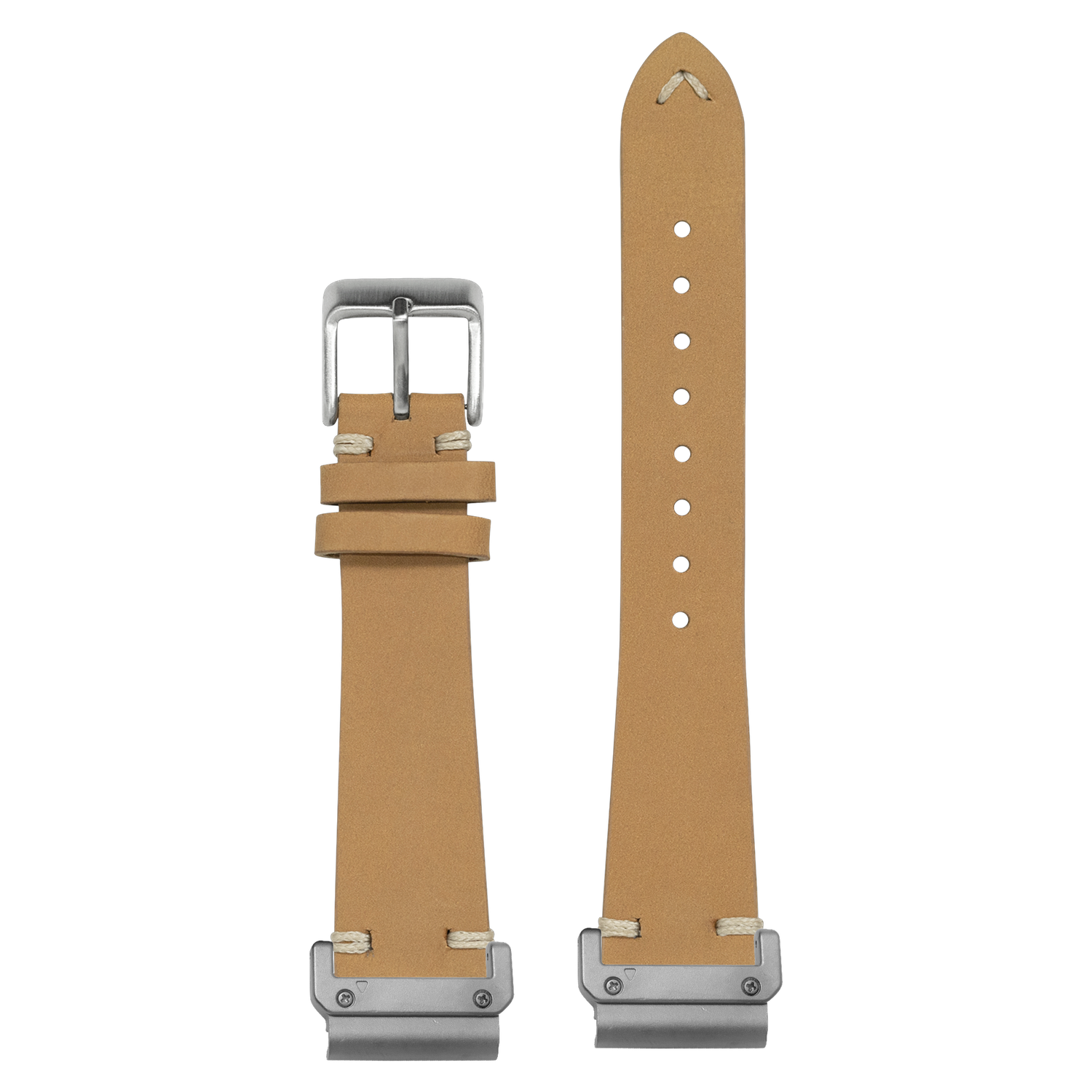 Vintage Knotted Nubuck Leather Brown strap with QuickFit adapters attached to both ends