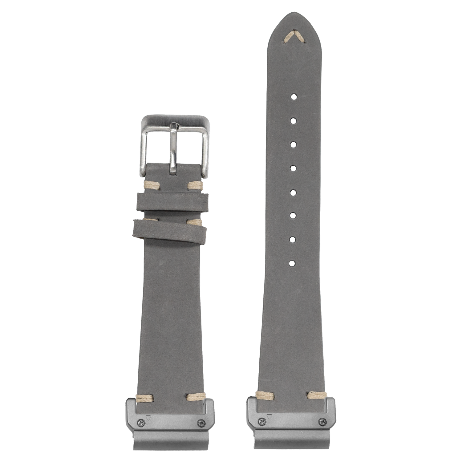 Watch strap with QuickFit 20mm adapters attached to both ends - flat lay