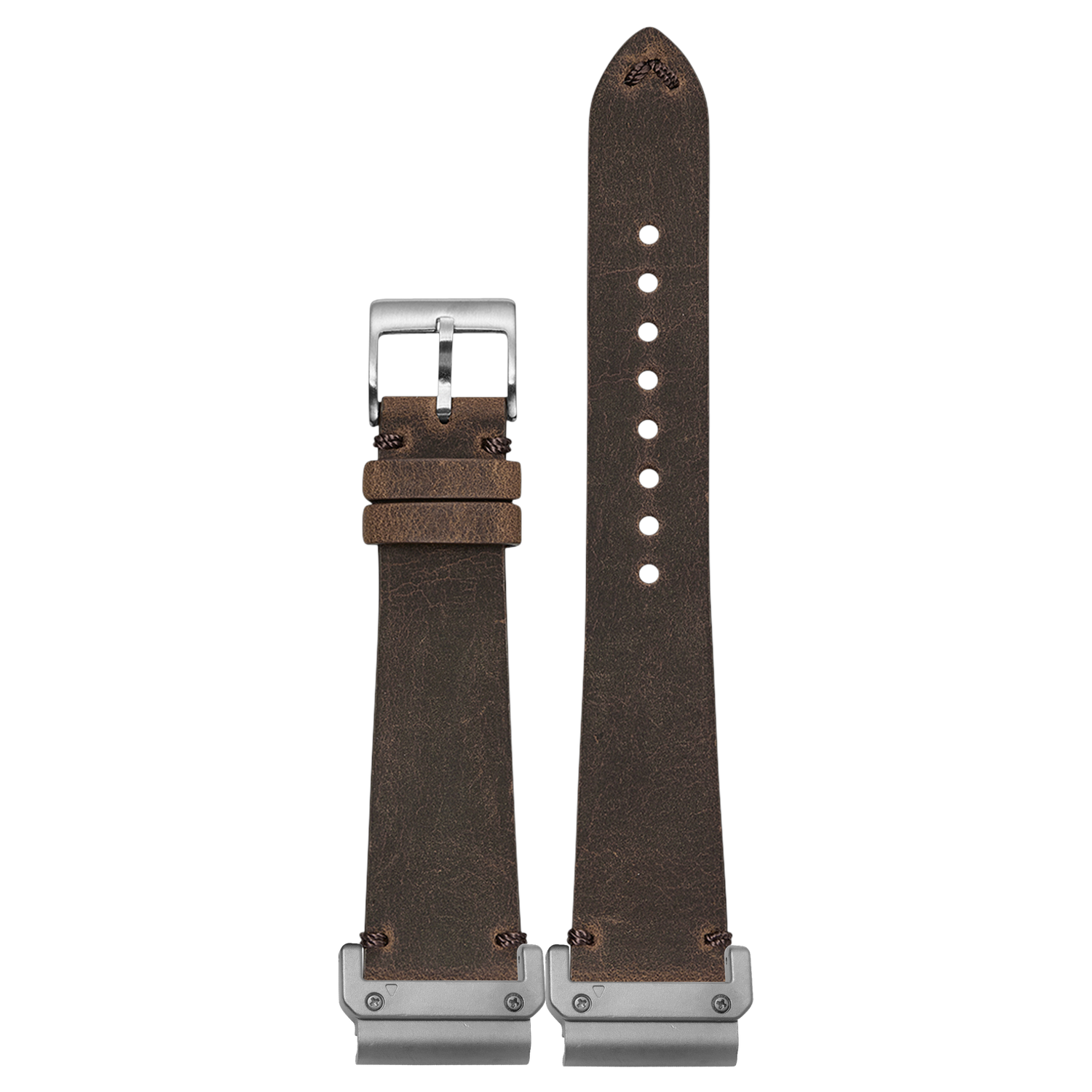 Vintage Crazy Horse Leather Brown strap with QuickFit adapters attached to both ends