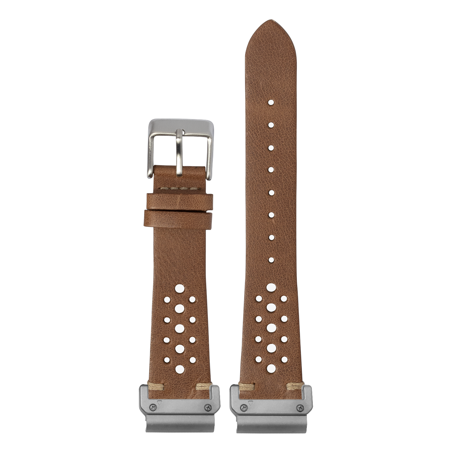Watch strap with QuickFit 20mm adapters attached to both ends - flat lay