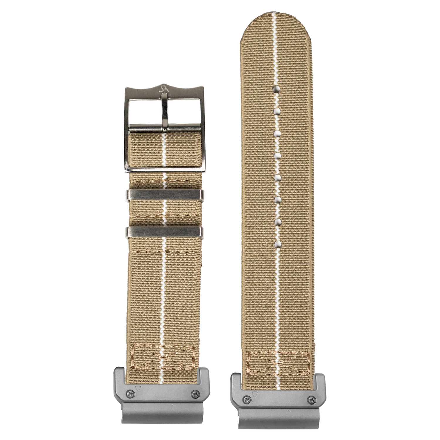 ElastoFlex Desert Sand White strap with QuickFit adapters attached to both ends