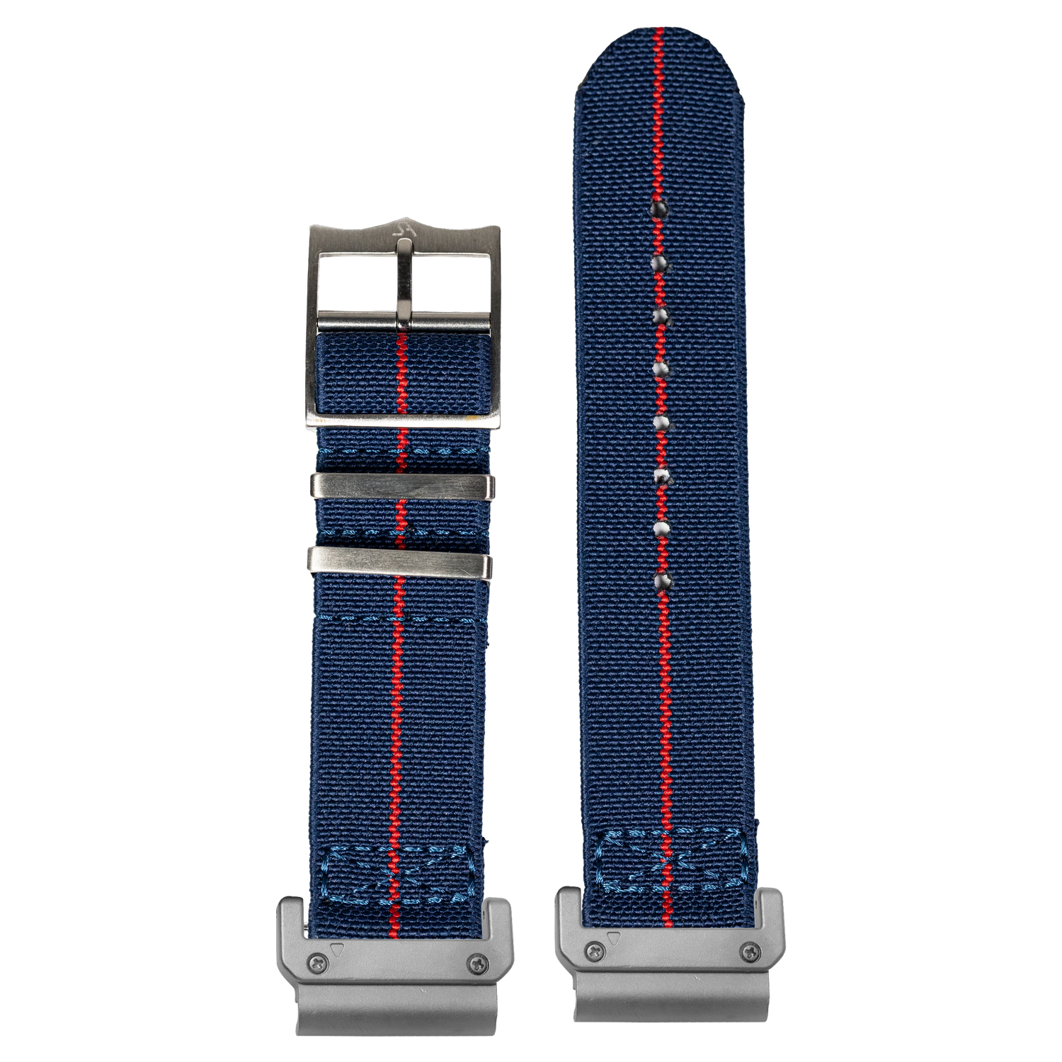 ElastoFlex Navy Blue Red strap with QuickFit adapters attached to both ends