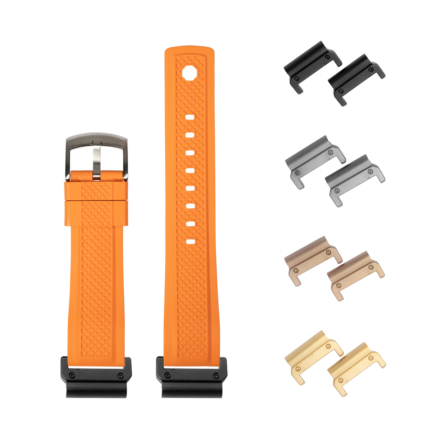 [QuickFit] GridLock FKM Rubber - Orange 26mm