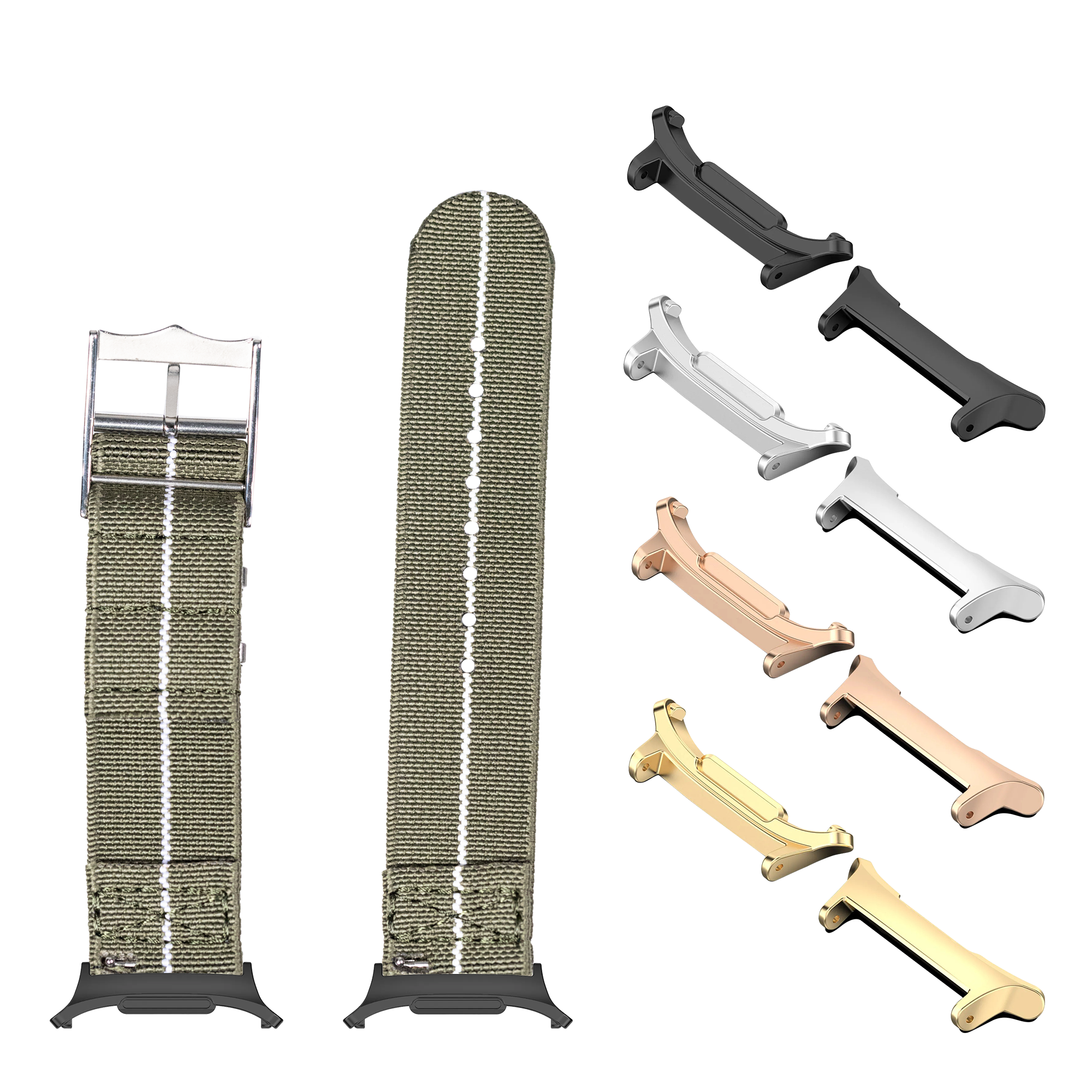 Cat scratching posts with interchangeable brackets in multiple finishes including black, silver, rose gold, and brass