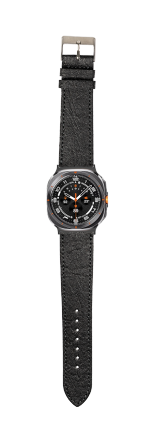 Black pineapple vegan leather watch band with metal buckle for Galaxy Watch 8 and Ultra models