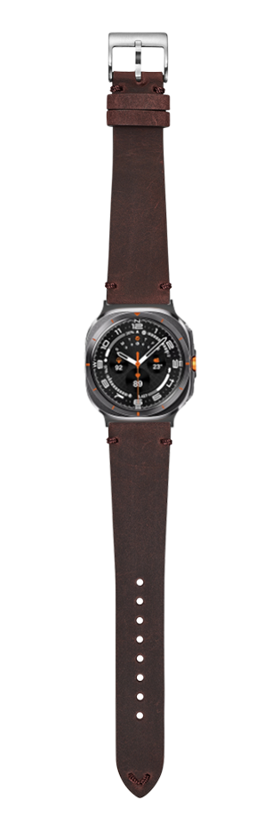 Vintage crazy horse leather watch strap dark red with stainless steel buckle and black dial sports watch