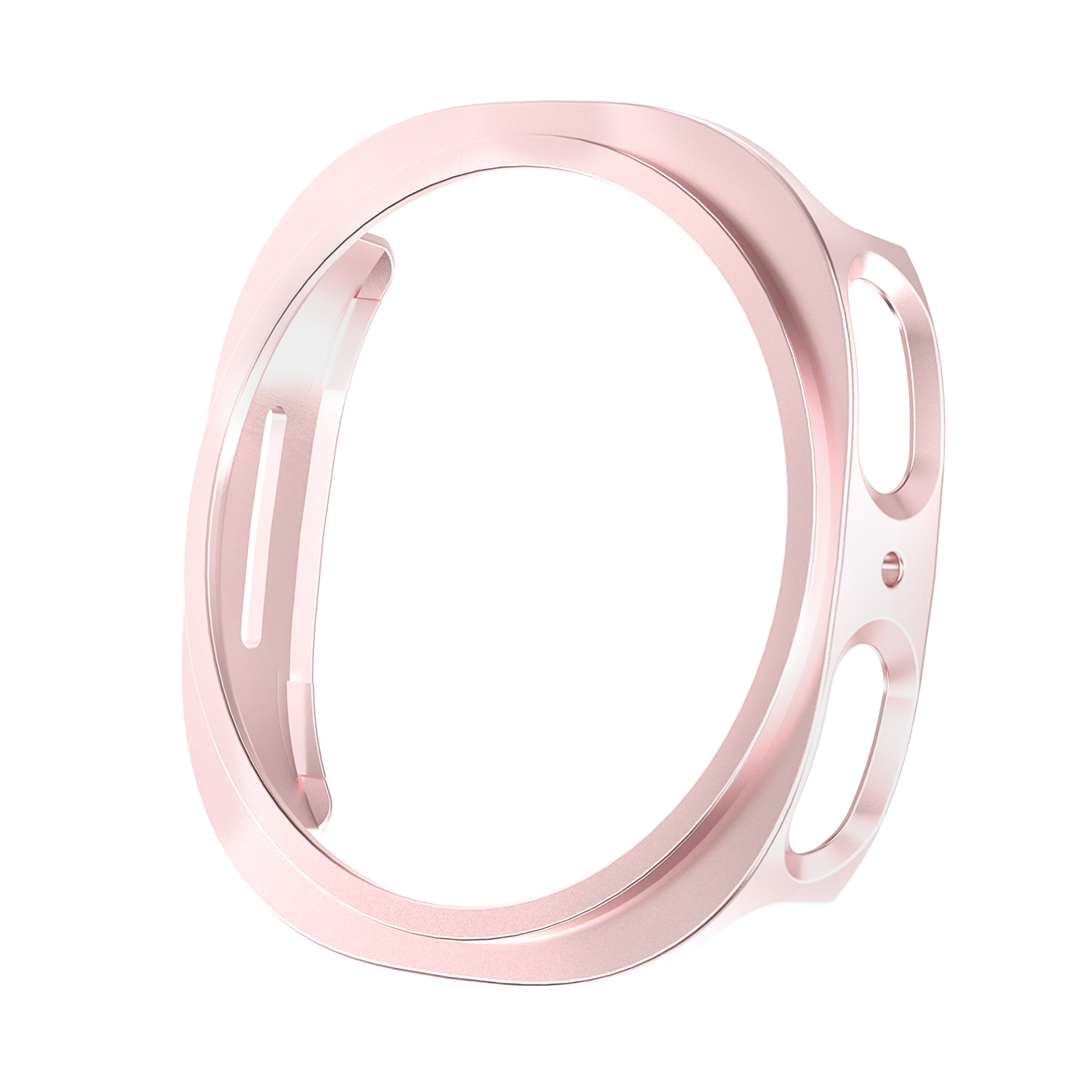 Pink protective case for Galaxy Watch 8 with raised bezels and ventilation slots, offering impact protection and secure fit