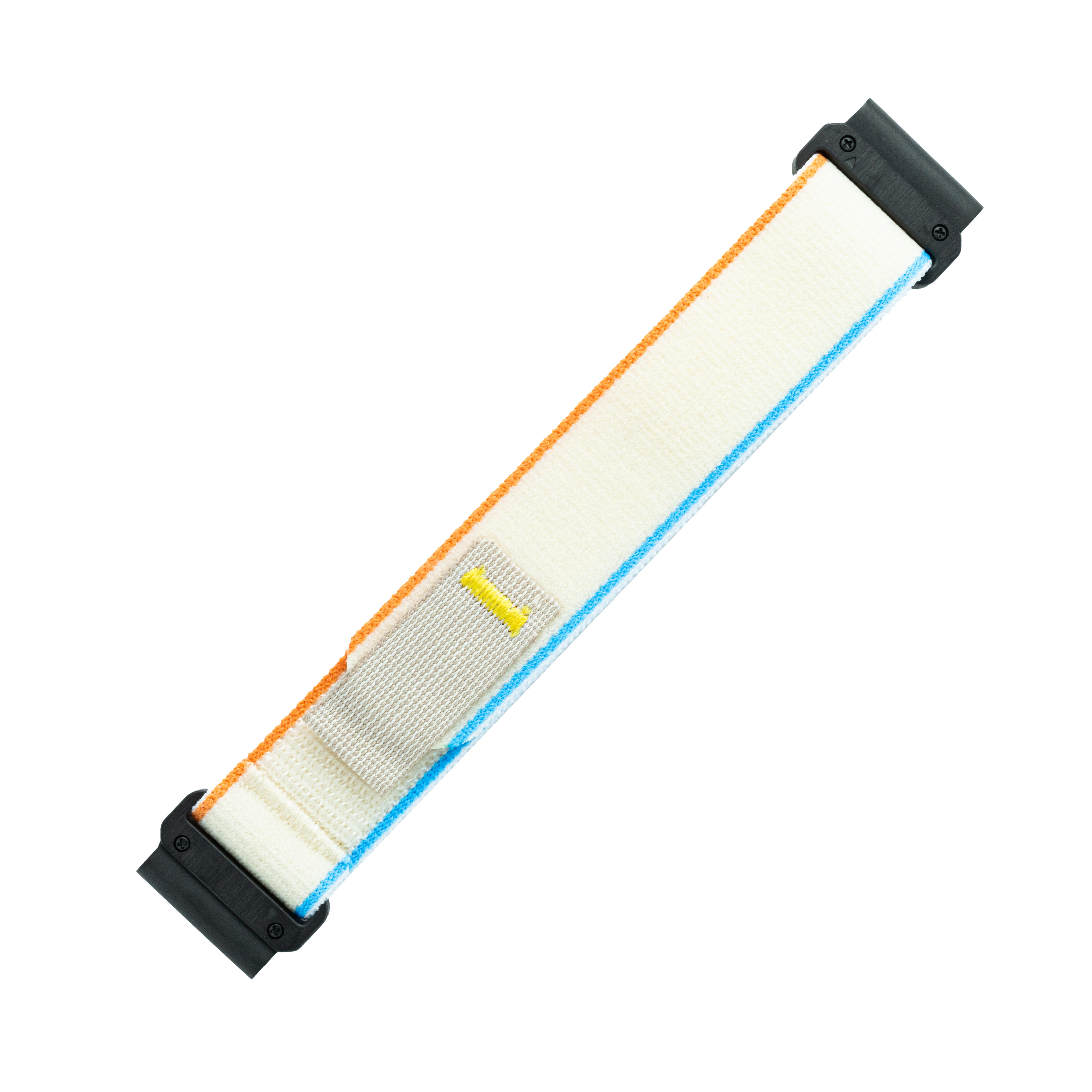 QuickFit Trail Loop tactical strap with orange and blue edges, black hardware, and gray attachment panel