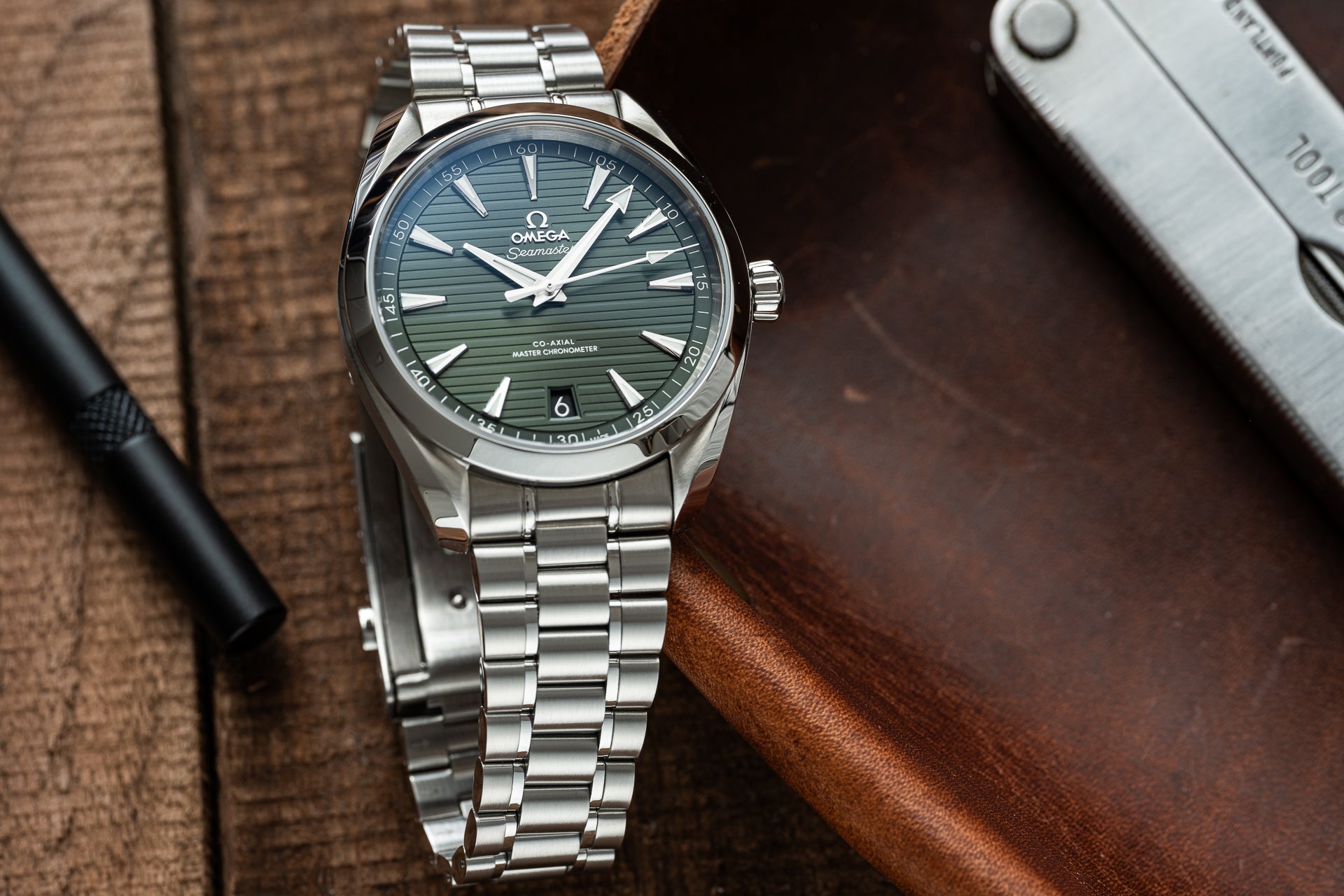 Omega Seamaster Aqua Terra 41mm green dial stainless steel bracelet watch with master chronometer certification