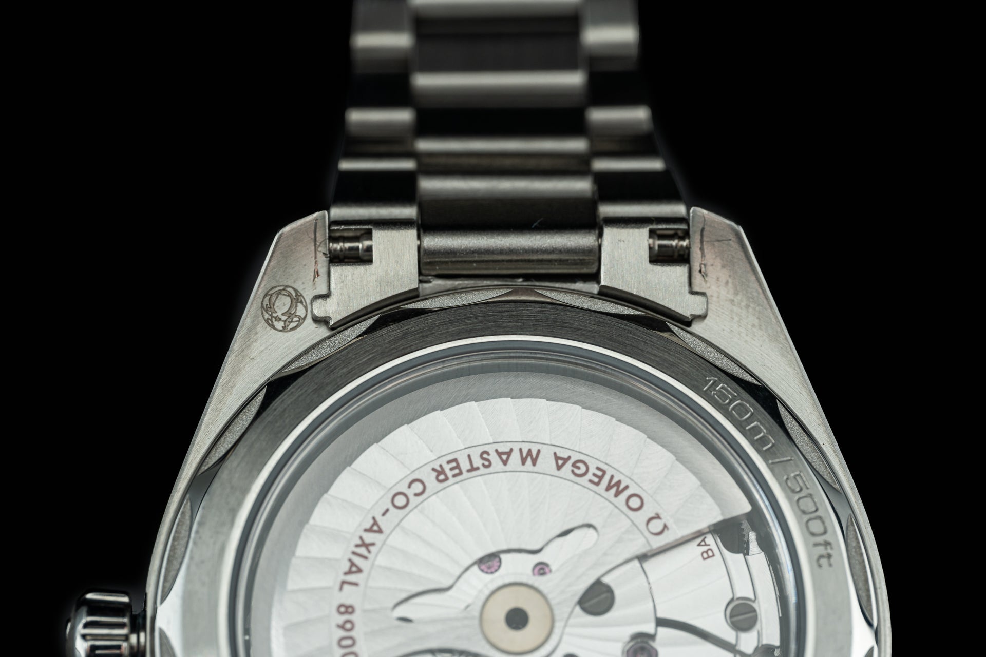 Stainless steel flat link bracelet for Omega Aqua Terra 38mm and 41mm watches with solid end links