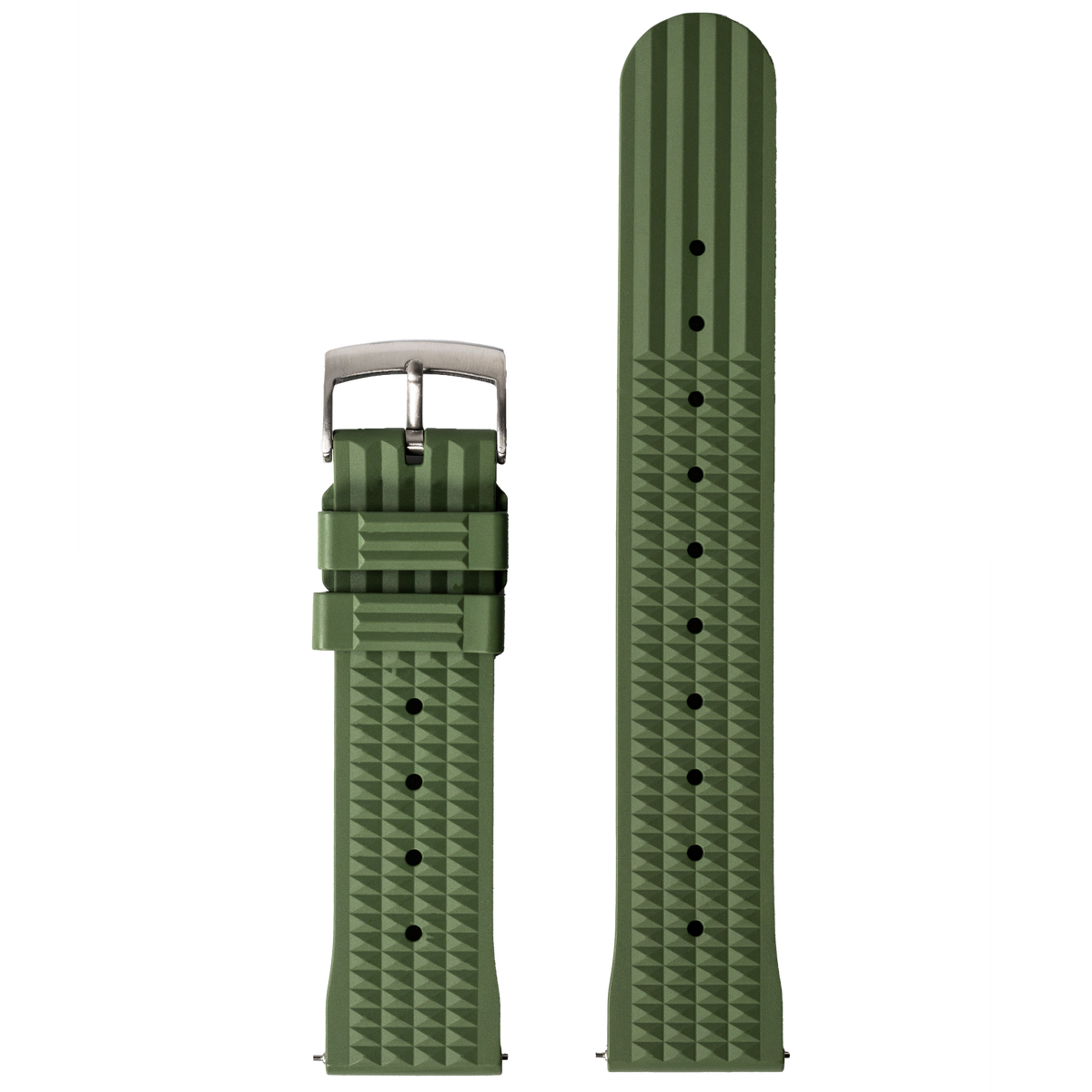 King Waffle FKM Rubber - Army Green for Pixel Watch 3-5 45mm
