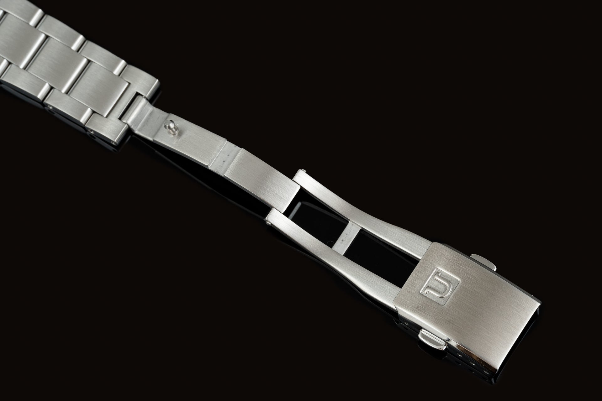 Stainless steel watch bracelet with solid end links and numbered clasp for Tudor Black Bay 54 timepiece