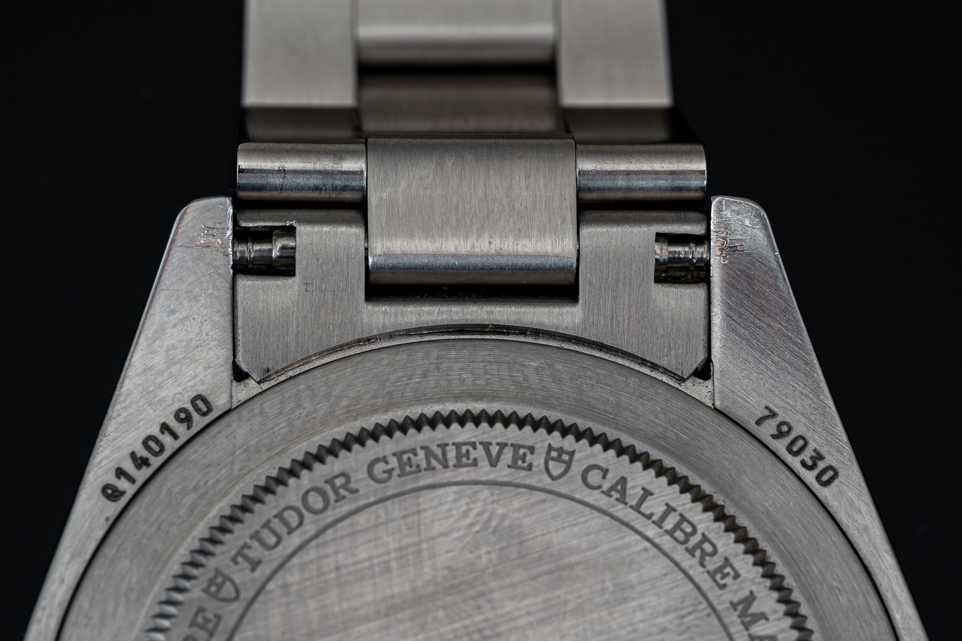Stainless steel watch bracelet with solid links and secure end links for Tudor Black Bay 58 compatibility