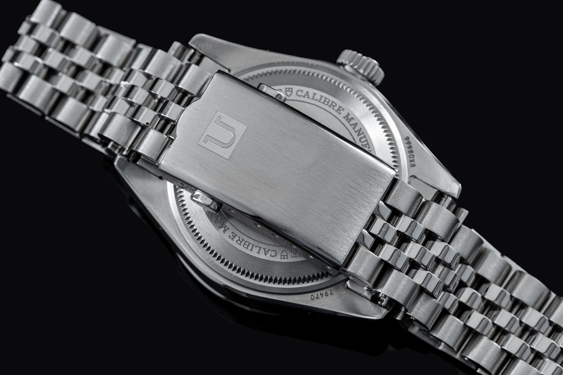 Stainless steel Uncle Executive bracelet with solid links and deployment clasp, compatible with Tudor Black Bay Pro watch