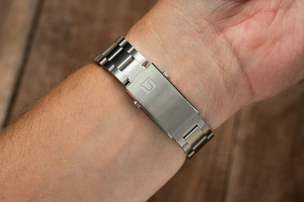 Stainless steel Uncle Senator bracelet for Rolex Datejust 1601 1603 watch on wrist