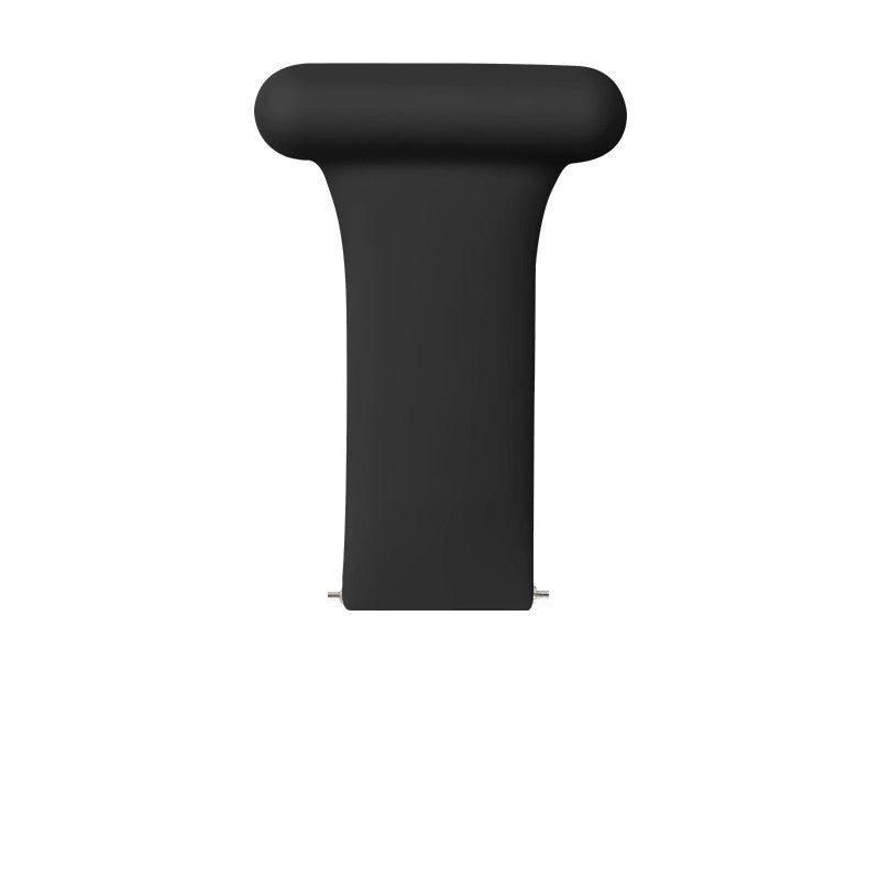 Black cylindrical job fob with rounded top for healthcare professionals, doctors and nurses ID badge holder