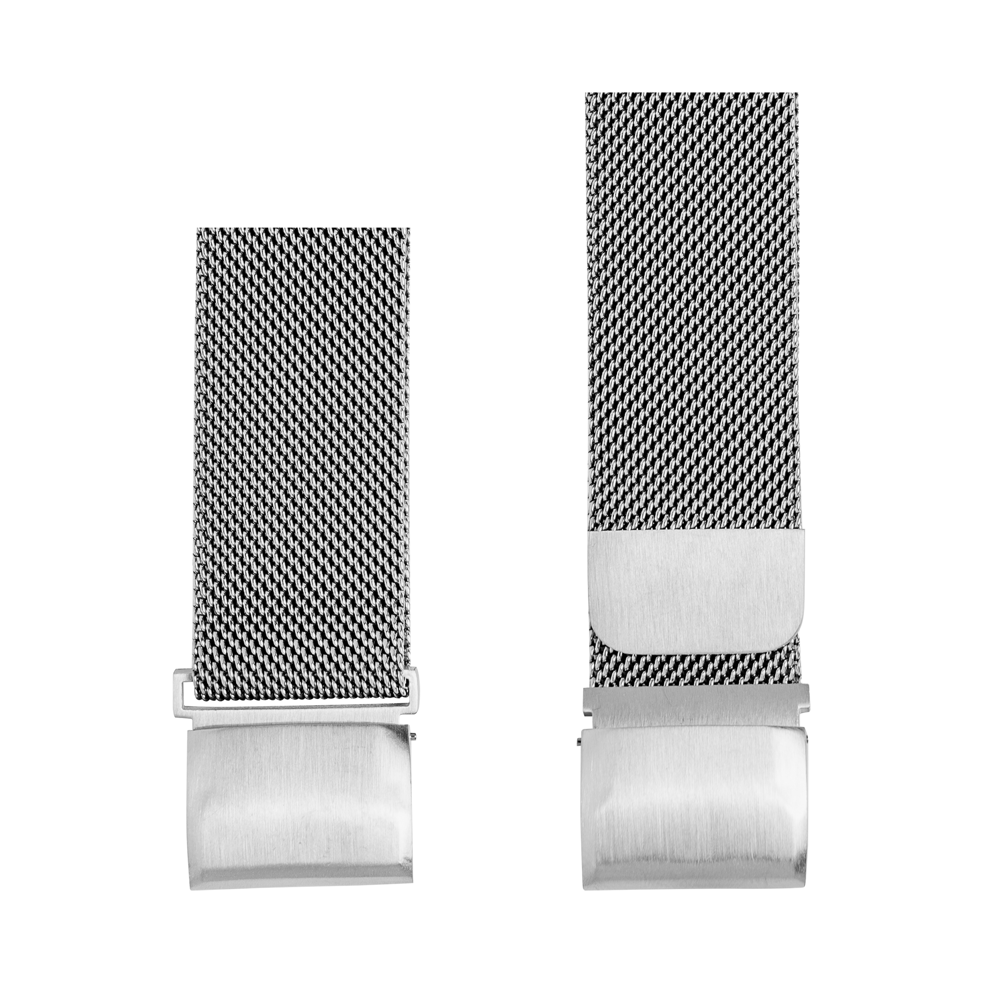 QuickFit Milanese silver mesh watch band with magnetic clasp in two sizes