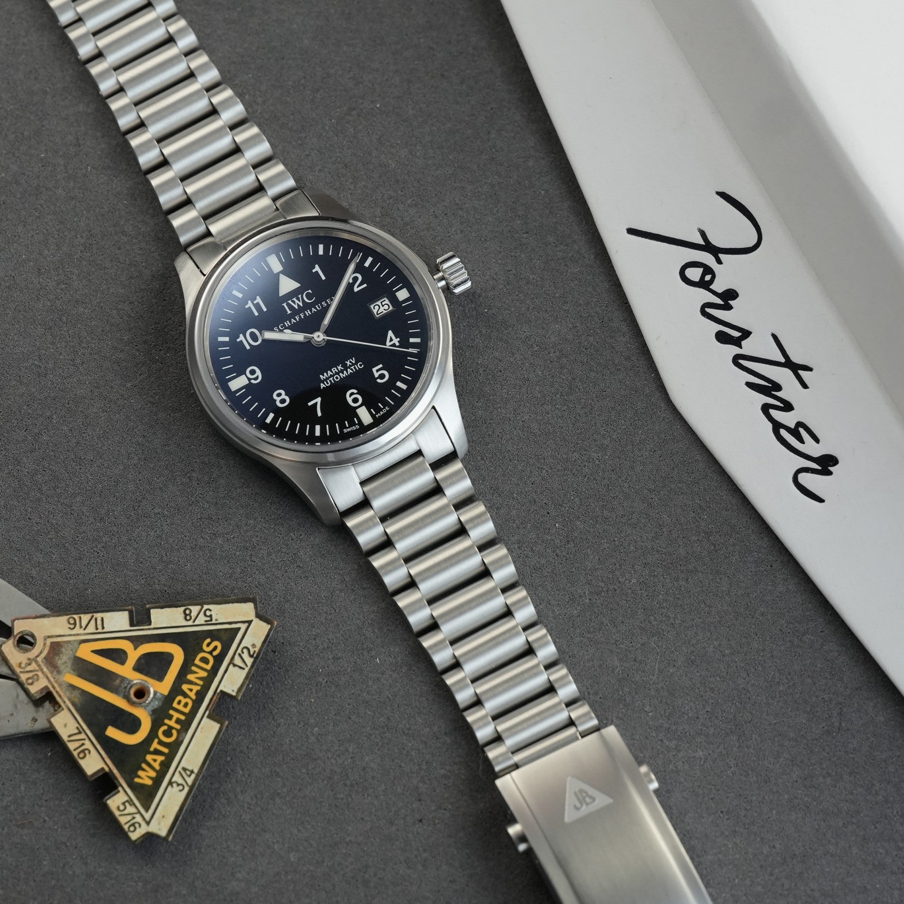 Forstner President 1450 bracelet fitted to an IWC Mark XV