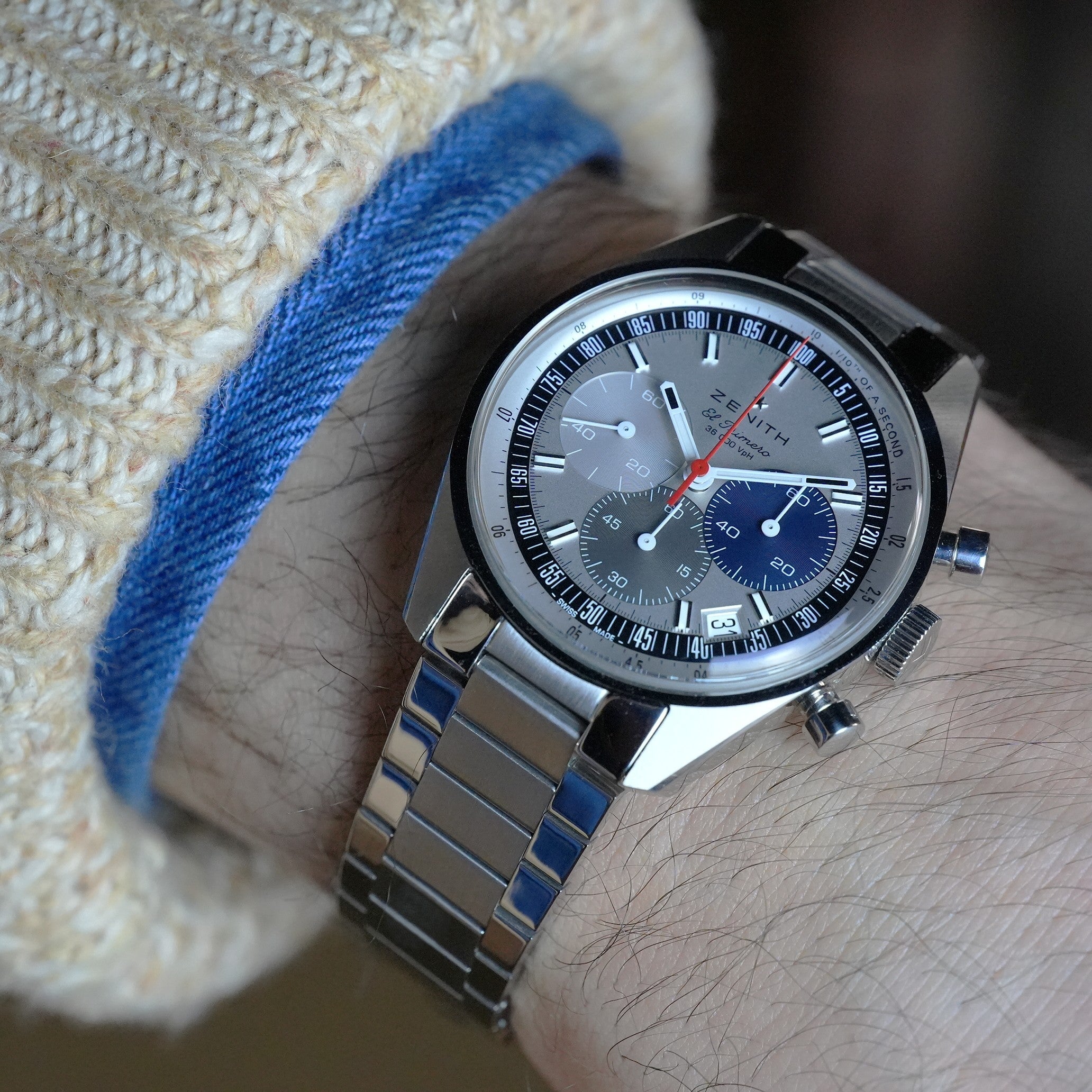 Forstner Flat Link Bracelet clasp detail for Zenith El Primero Chronomaster Original 38mm