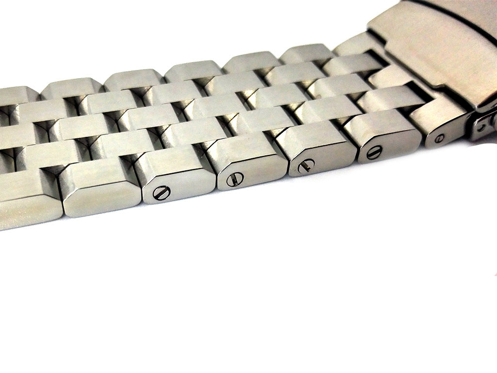 Silver stainless steel engineer bracelet with folding deployant clasp for Fitbit Versa and Sense smartwatches
