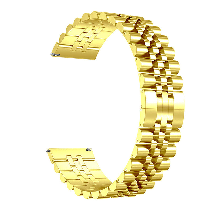 Gold jubilee bracelet band for Fitbit Versa 3, Versa 4, Sense 1 and Sense 2 smartwatches with interlocking metal links