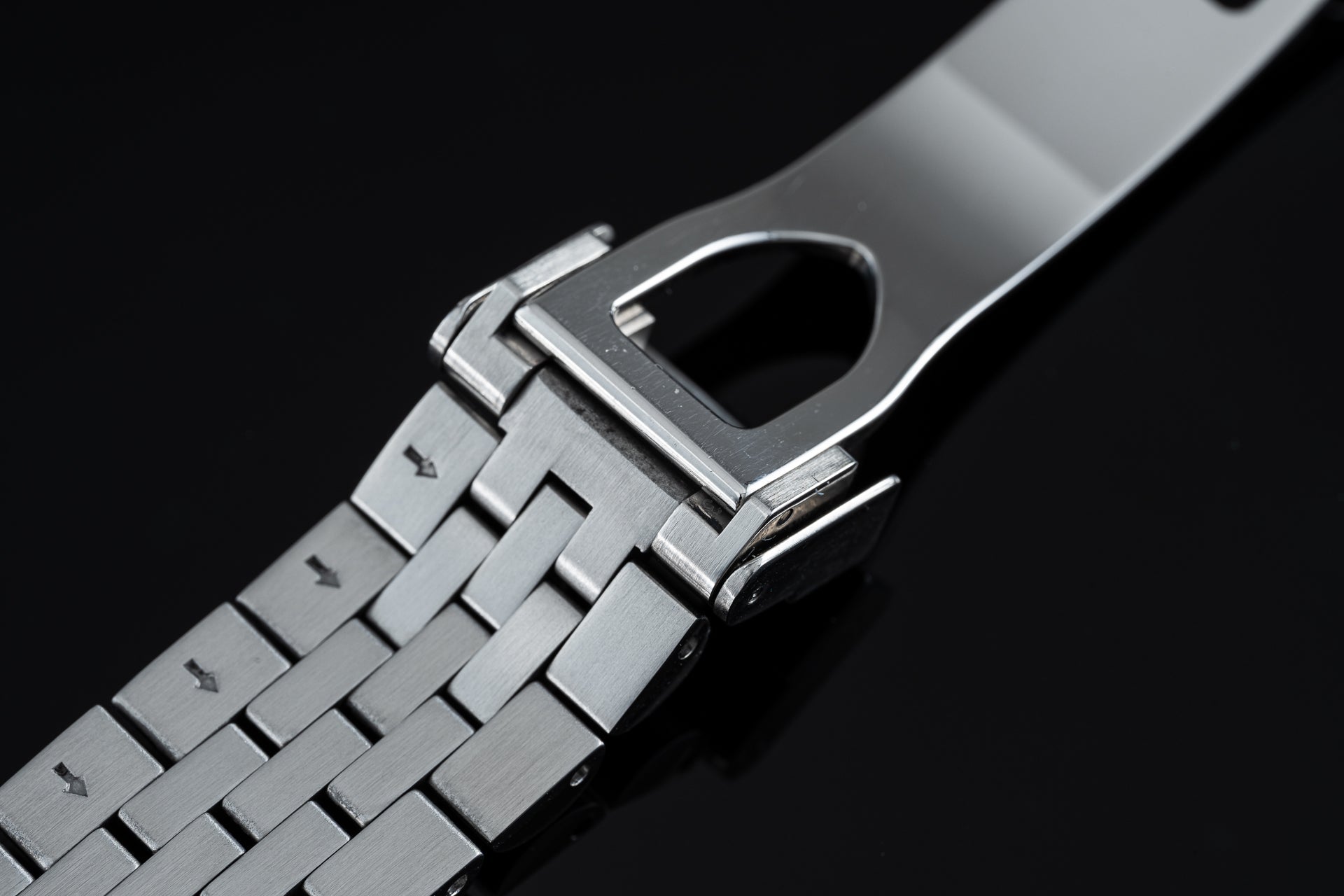 Stainless steel executive bracelet with polished links and secure clasp for Tudor Black Bay Pro watch