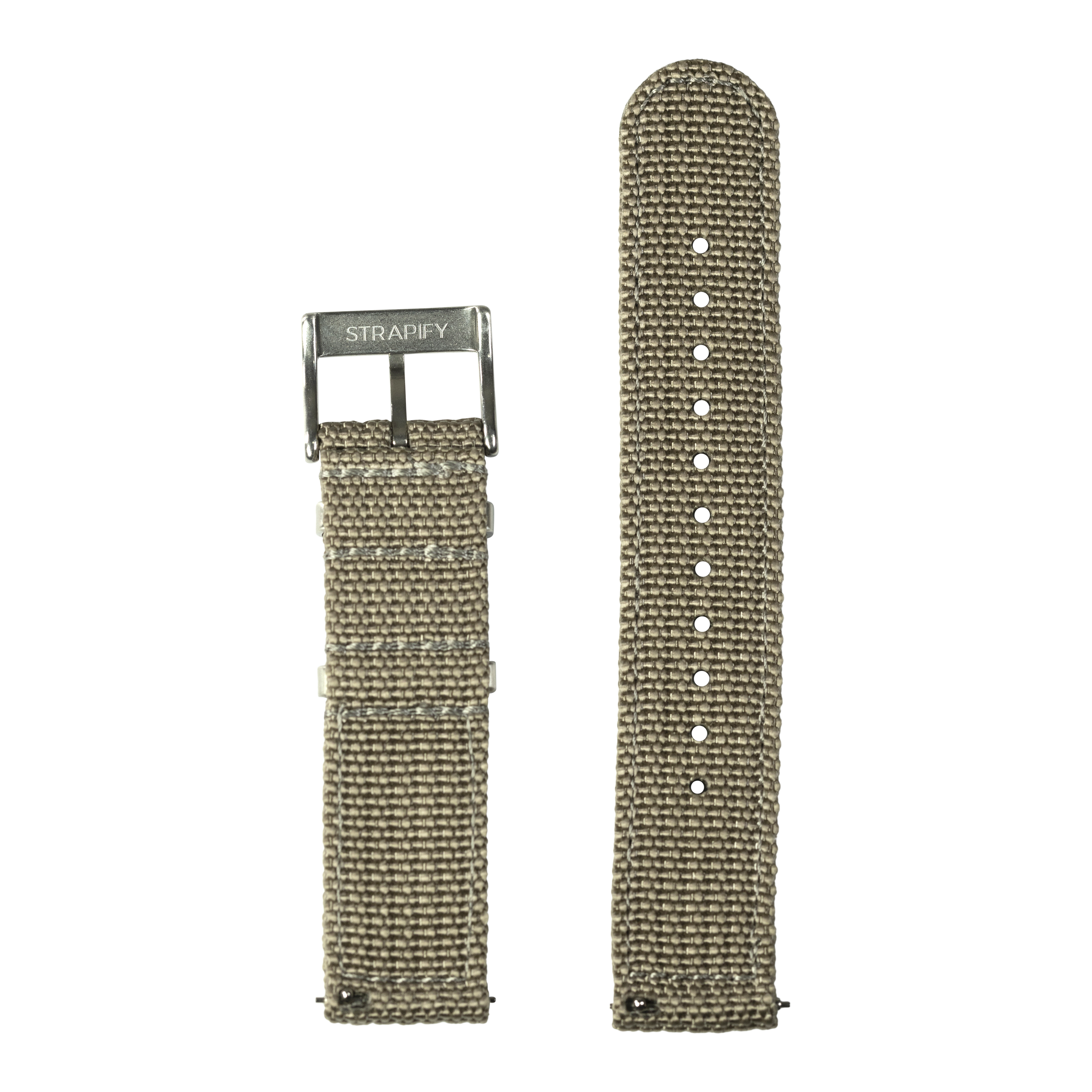 Strapify Militex desert sand fabric watch band with metal buckle for Fitbit Versa and Sense smartwatches