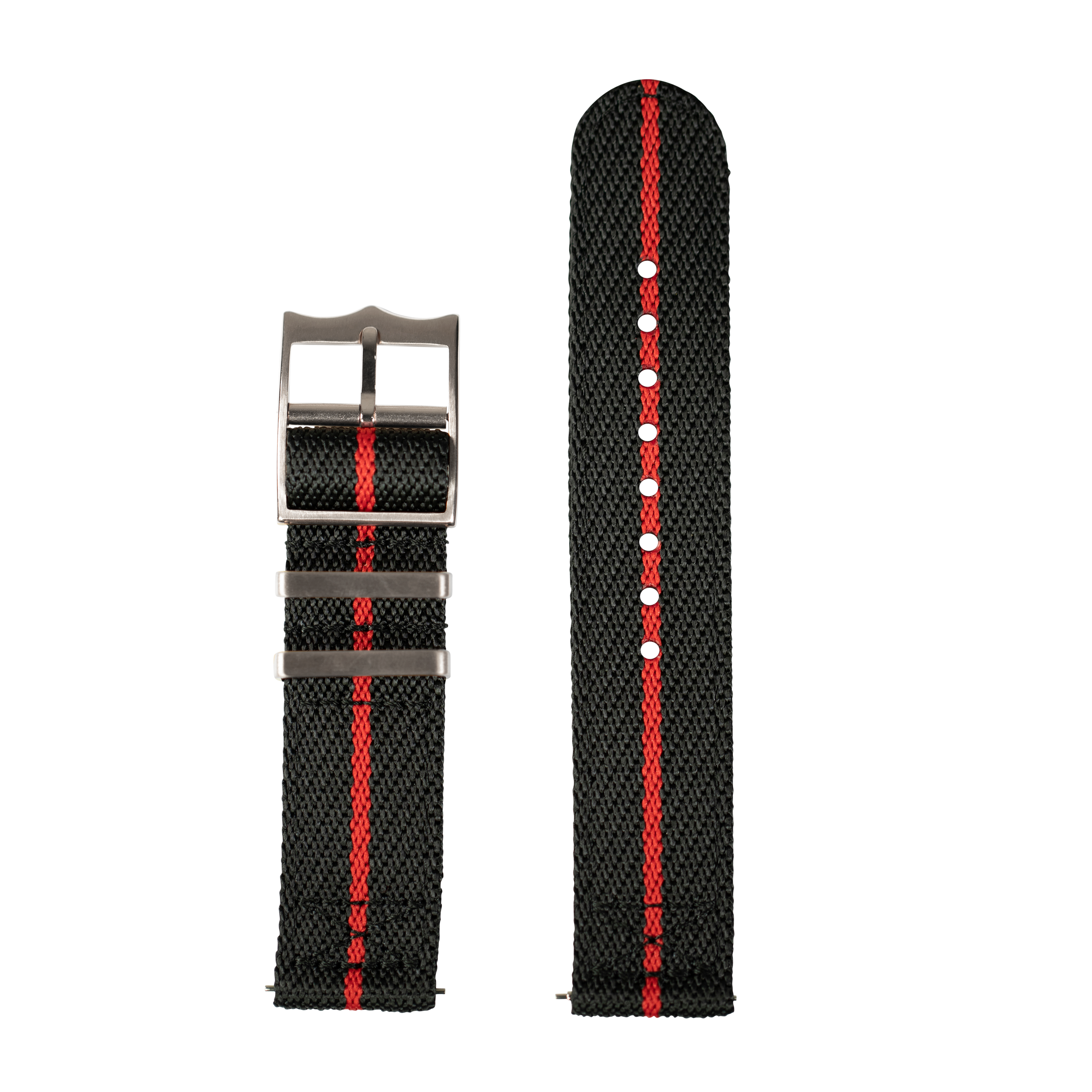[Fitbit Versa 3 & 4/Sense 1 & 2] Cross Militex - Black and Red Stripe