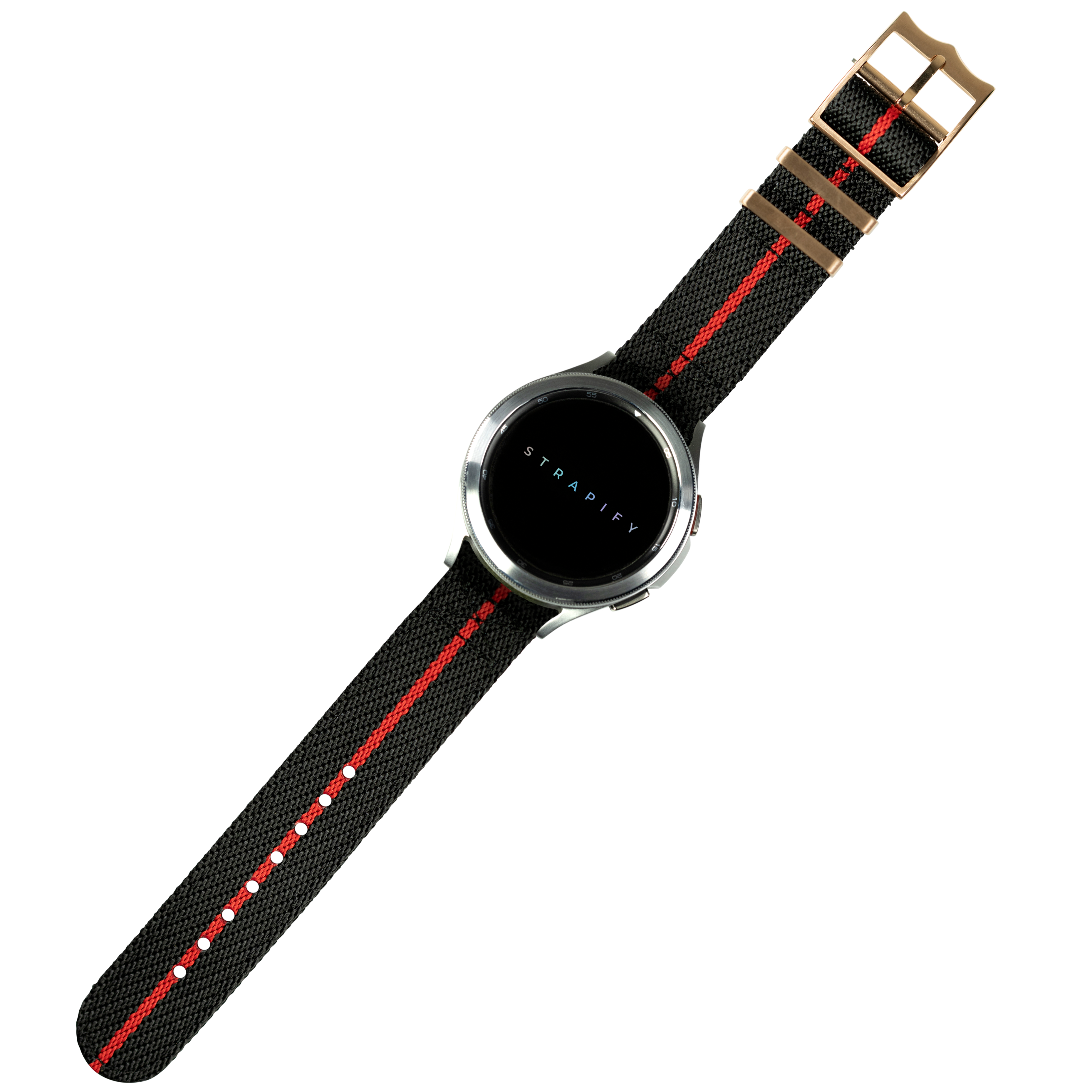 [Fitbit Versa 3 & 4/Sense 1 & 2] Cross Militex - Black and Red Stripe