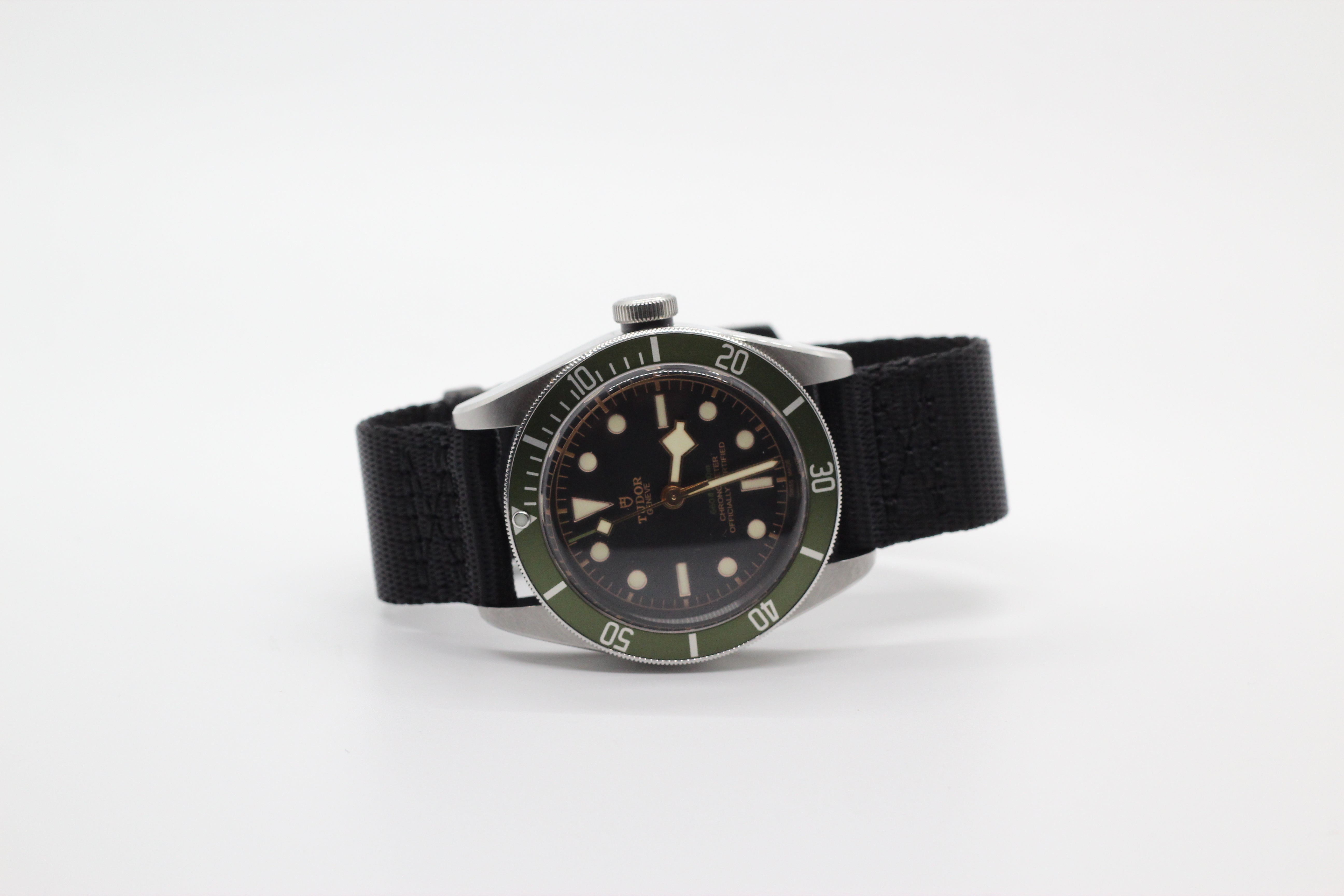 Black Supreme Militex NATO watch strap with black hardware