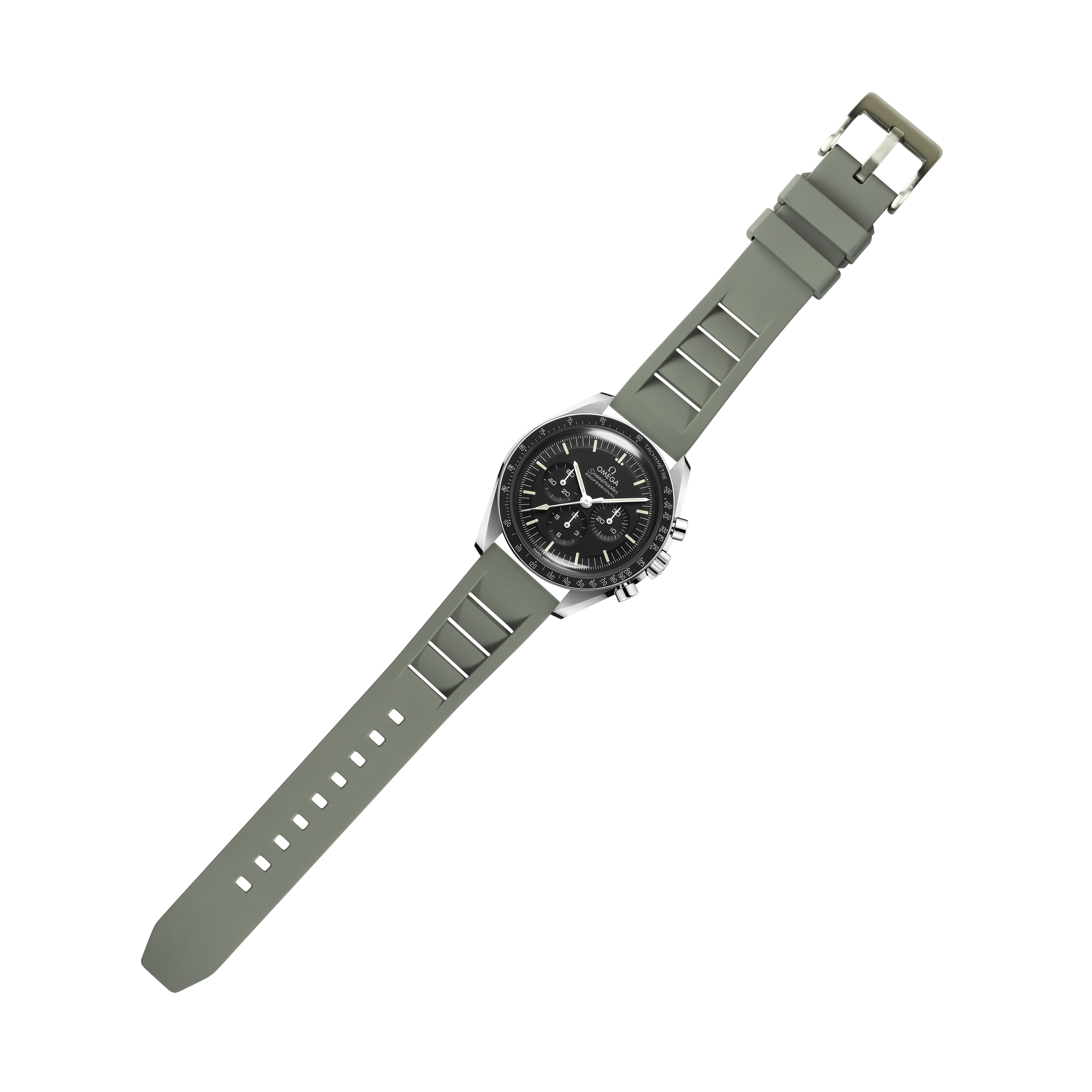 Grey FKM rubber shark fin watch strap for Fitbit Versa 3, Versa 4, Sense 1 and Sense 2 smartwatches