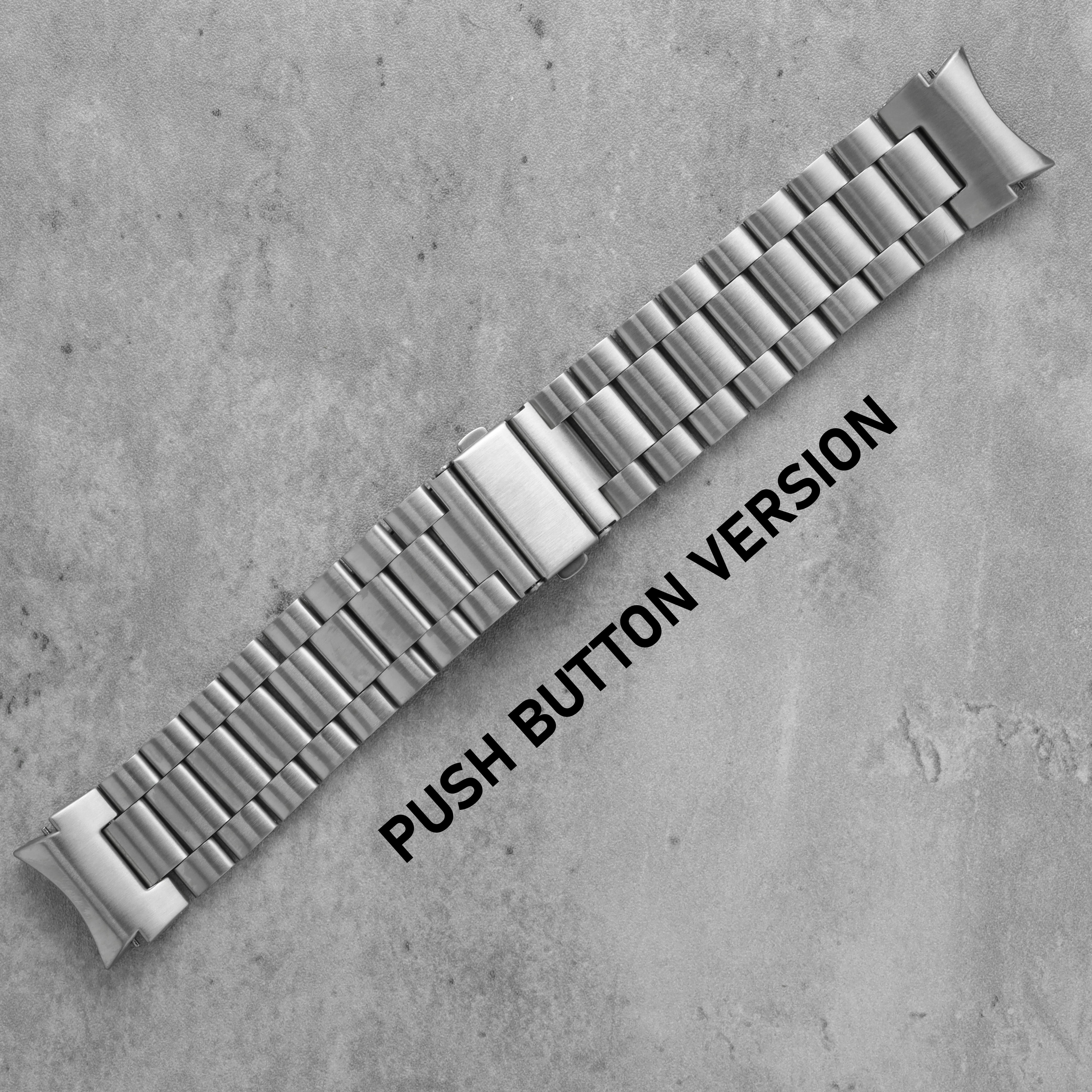 Silver stainless steel bracelet with push button version for Galaxy Watch 4 5 6 7 smartwatch bands